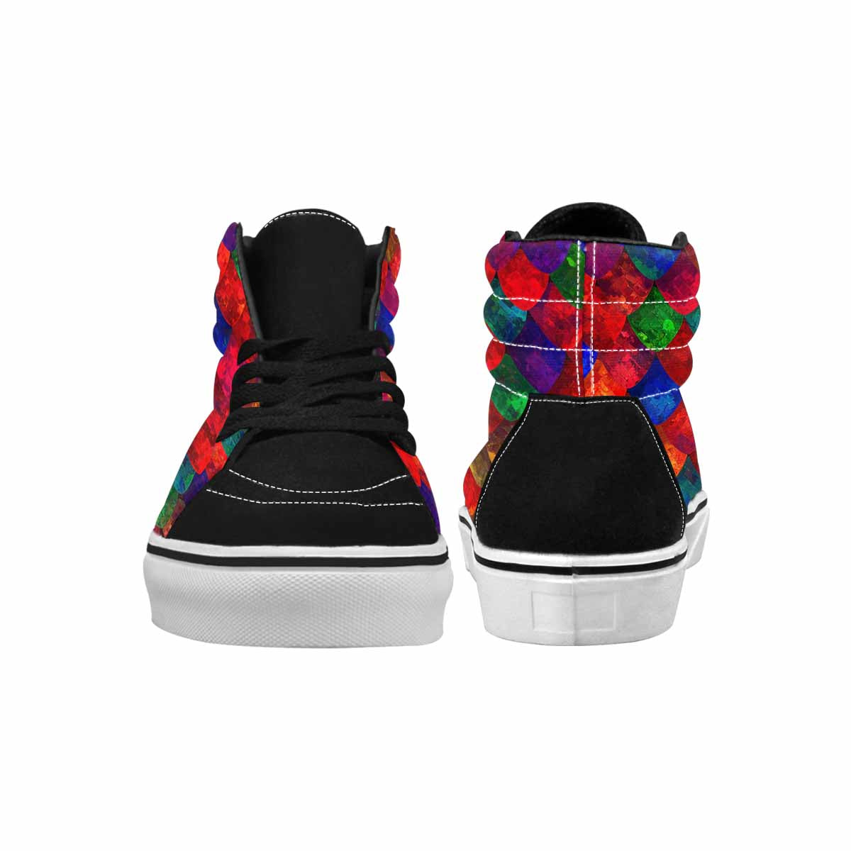 WOMEN'S Dark Snake Print High Top Canvas Dark Academia Sneakers
