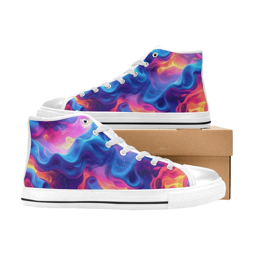 Ethereal Camo Design 2 High Top Canvas Shoes for Kid