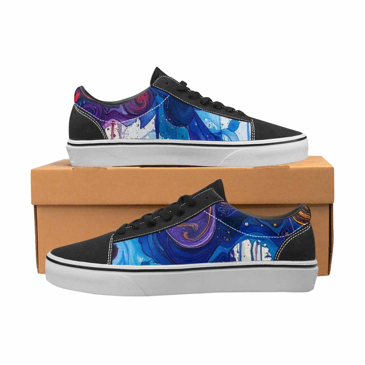 WOMEN'S Tie Lace-Up Canvas Wallpaper Art Custom Sneakers