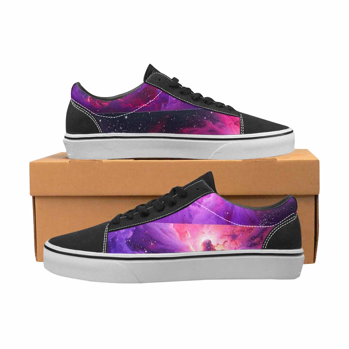 WOMEN'S Galaxy Nebula Galaxy Nebula Lace-Up Canvas Cottagecore Sneakers