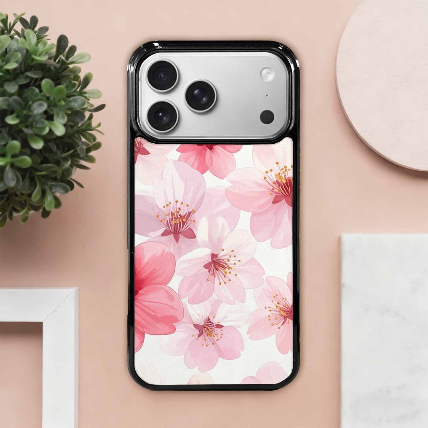 iPhone 17 Pro Max Case — Japanese Cherry Blossom Pattern, Floral, Custom Printed Phone Case