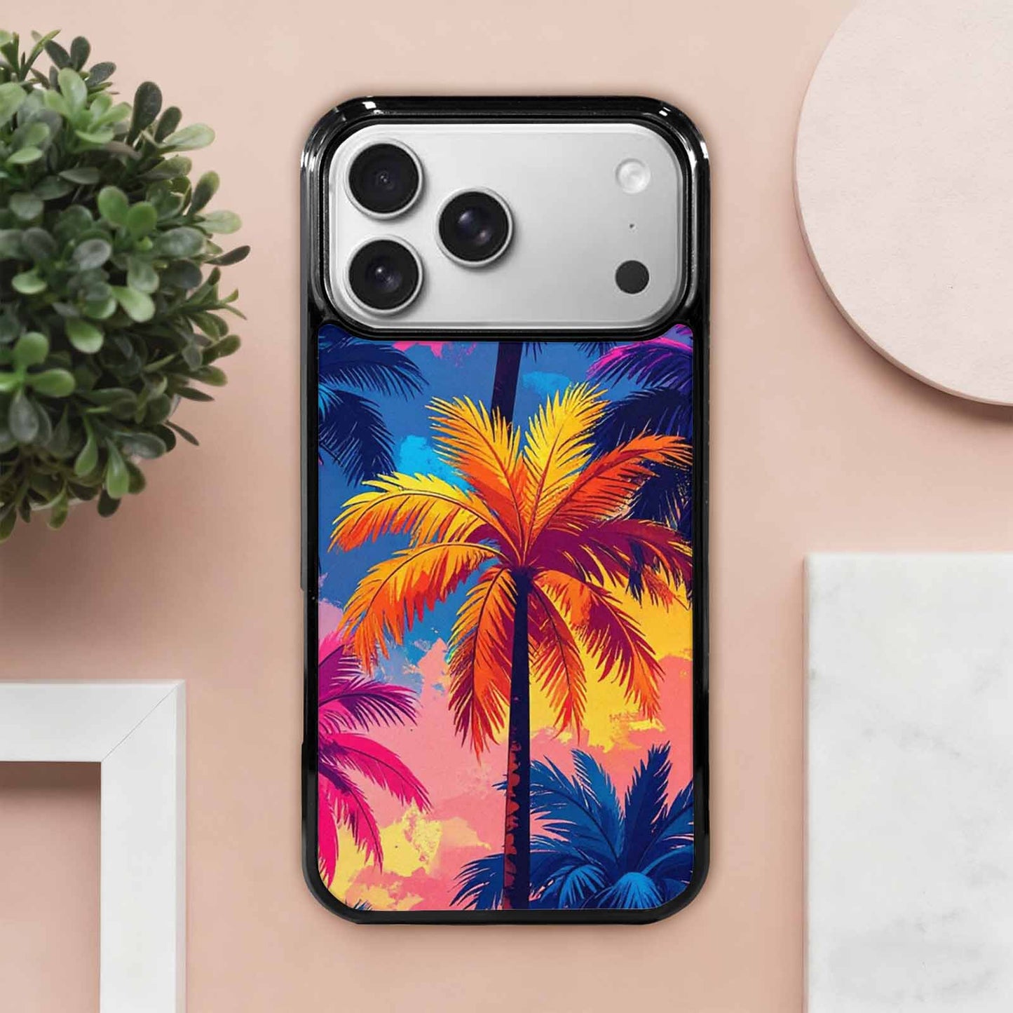iPhone 17 Pro Max Case — Chrome Bling Palm Original Art, Original Design Phone Case