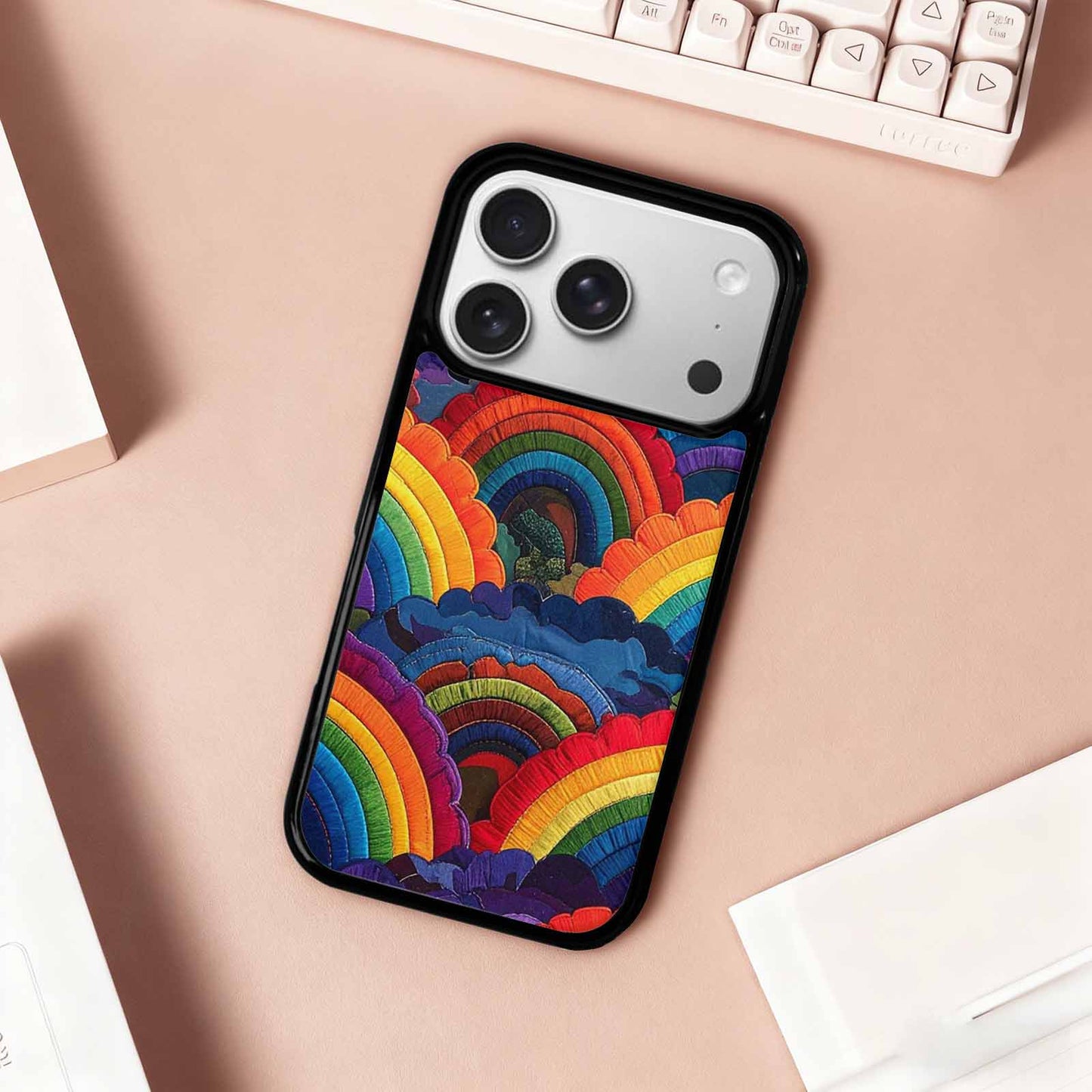 iPhone 17 Pro Case — Vivid Camo Rainbow Arc Camo, Custom Art Phone Cover