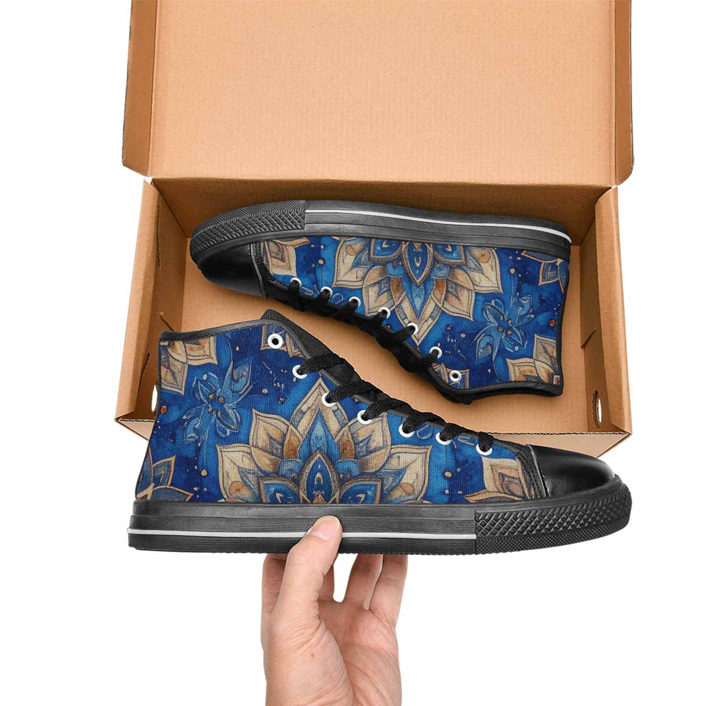 MEN'S Mandala High Top Canvas Cottagecore Custom Sneakers