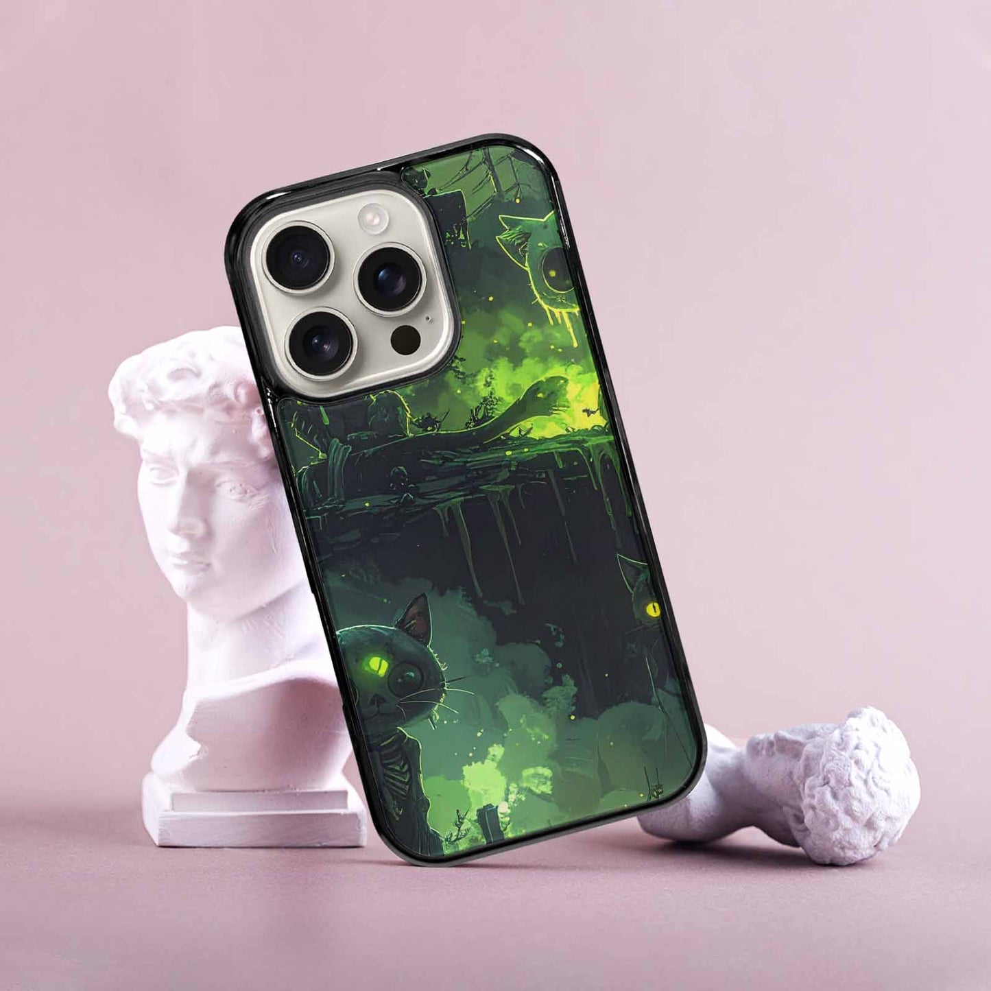 iPhone 16 Pro Case — Toxic Melting Skeleton Cats Small Toxic, Custom Designed Case Cover