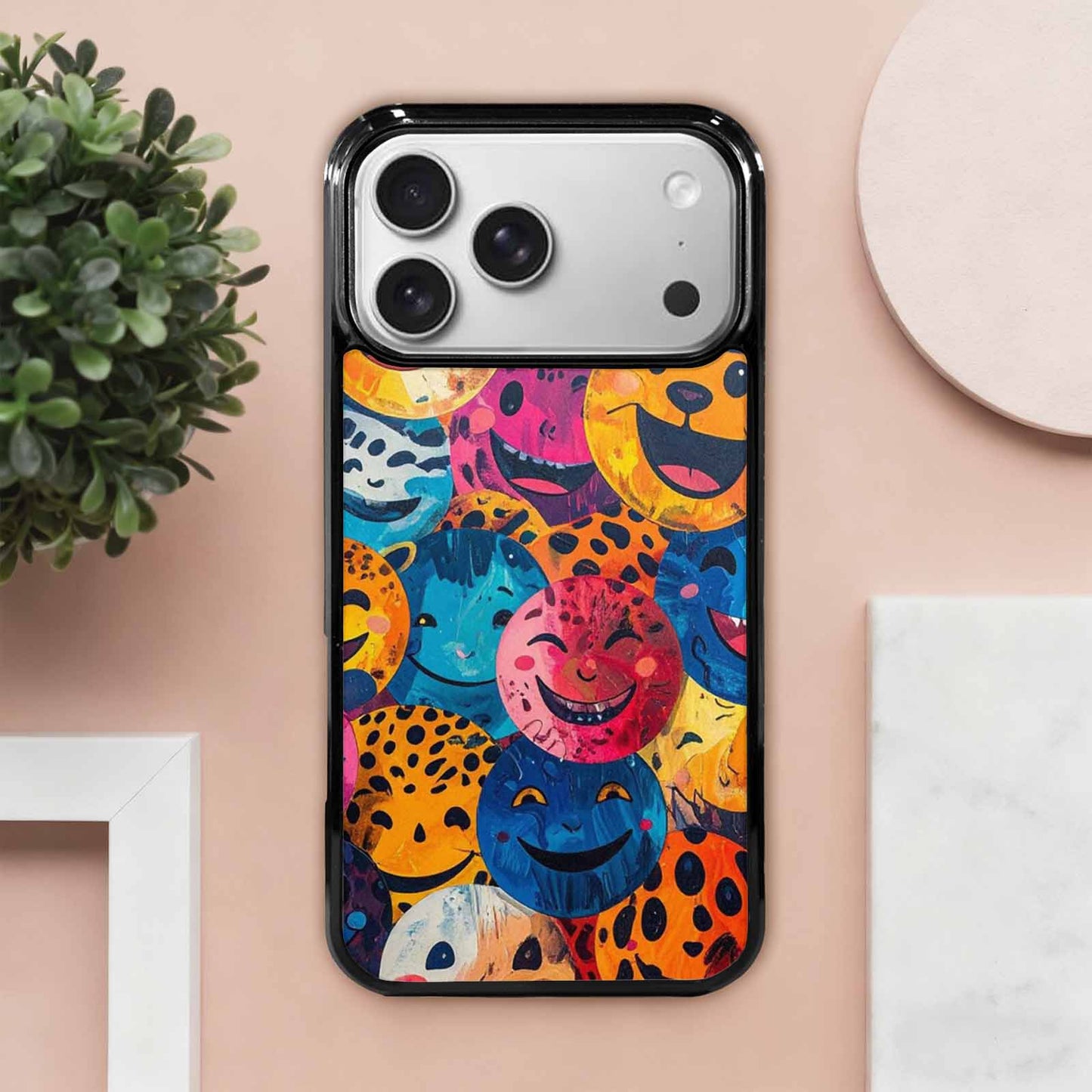 iPhone 17 Pro Max Case — Smiley Faces Animal Printsmile Animal Print, Unique Phone Case Design