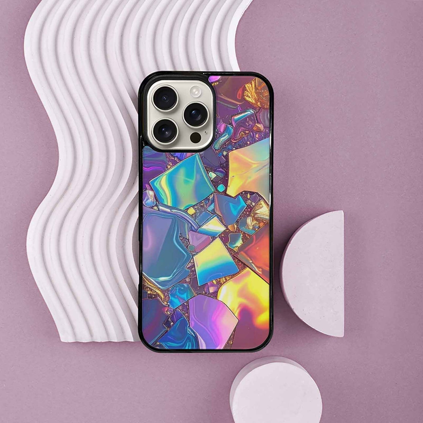 iPhone 16 Pro Max Case — Holographic Iridescent Shimmer Pattern Hundreds Of, Unique Phone Case Design