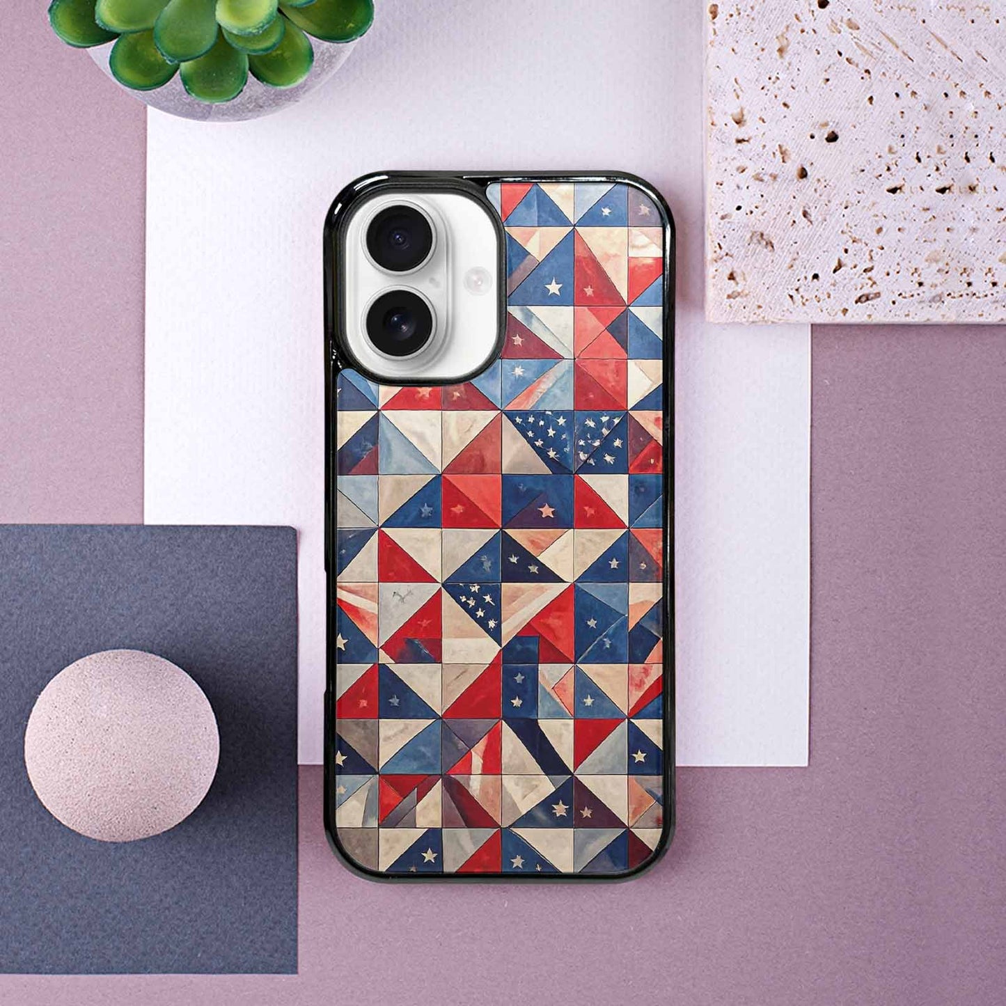 iPhone 16 Case — Small American Flag Stars And Stripes, Custom Art Phone Cover