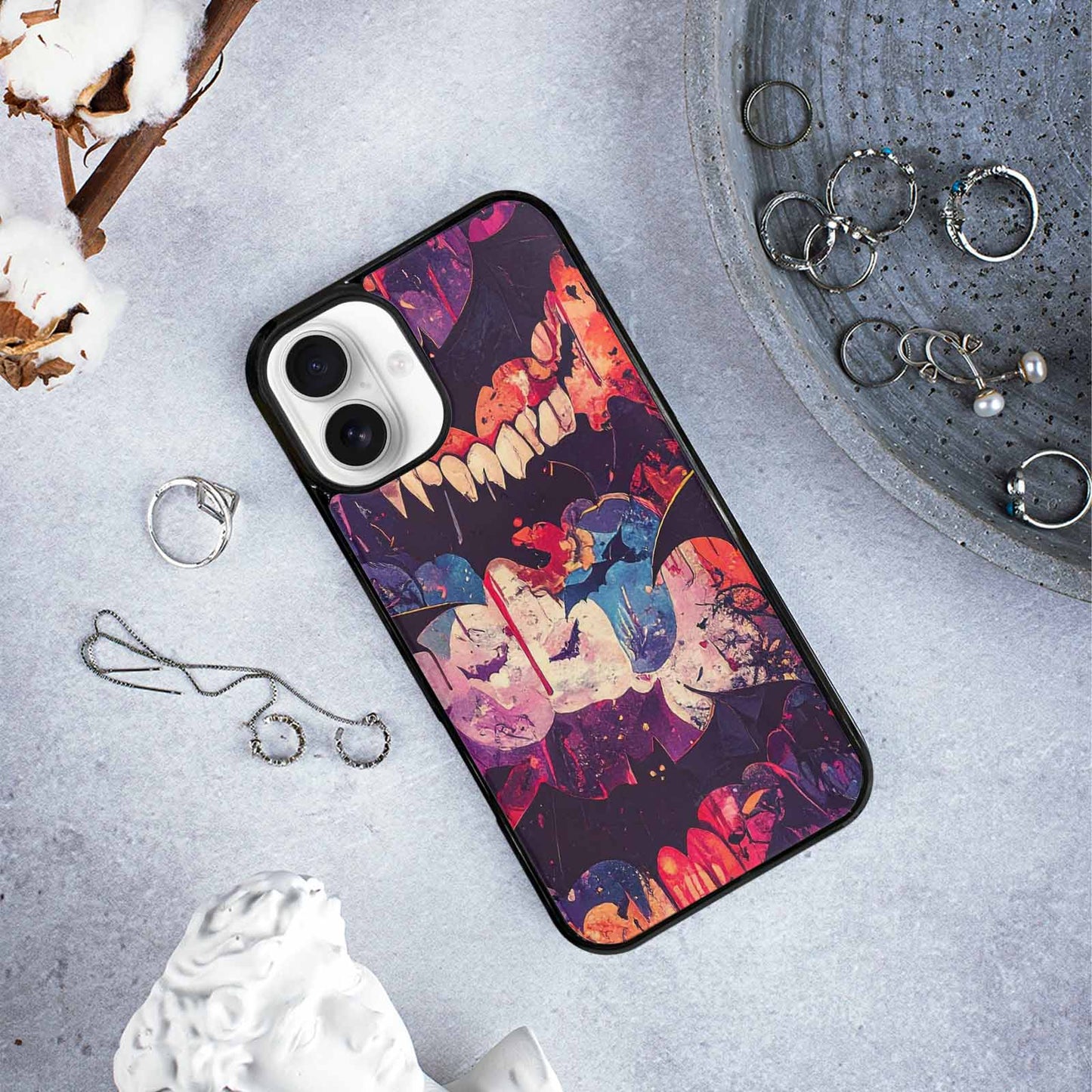 iPhone 16 Plus Case — Vampire Fangs Bats Vampire Fangs And, Custom Printed Phone Case