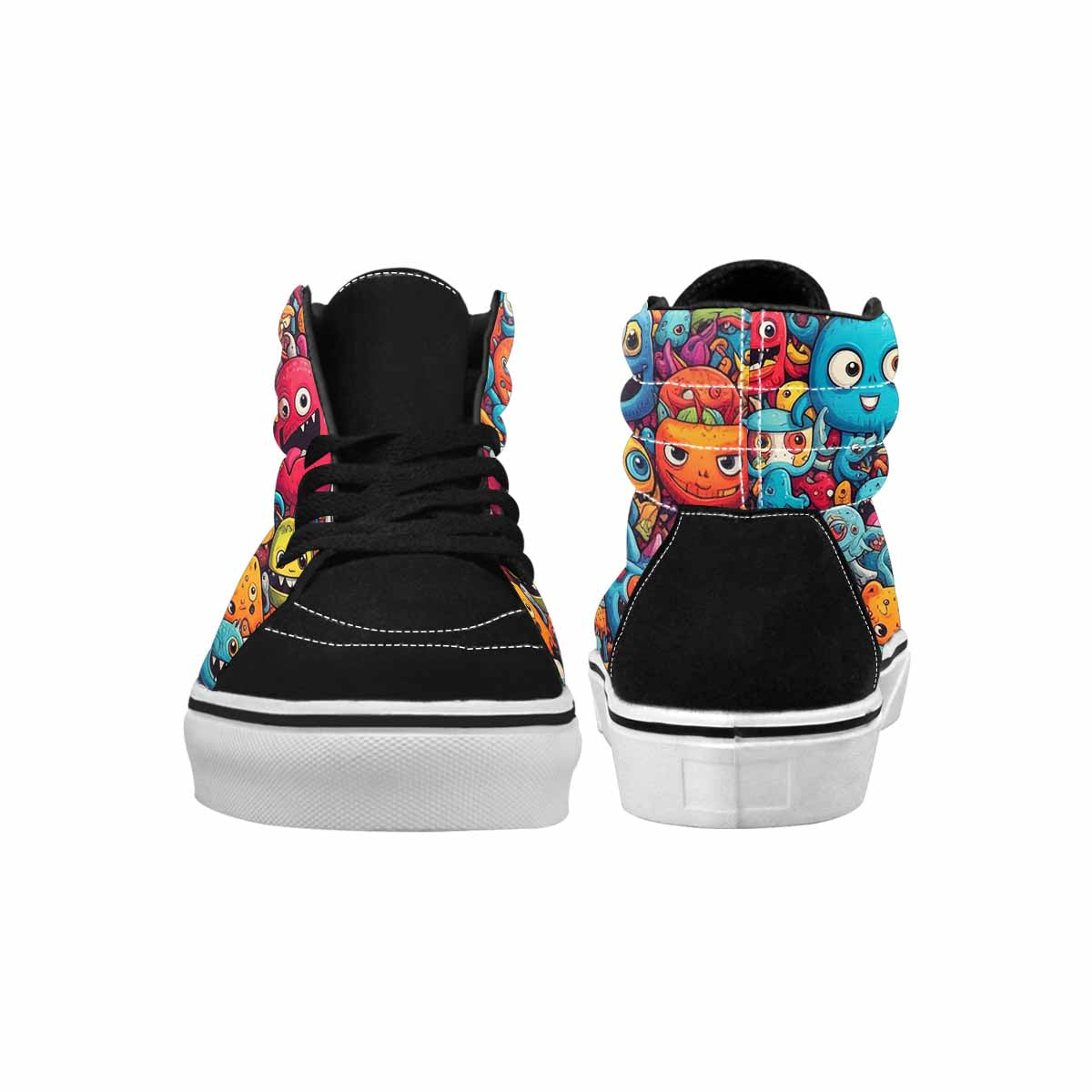 WOMEN'S Cartoon Monster Character High Top Canvas Wallpaper Art Sneakers