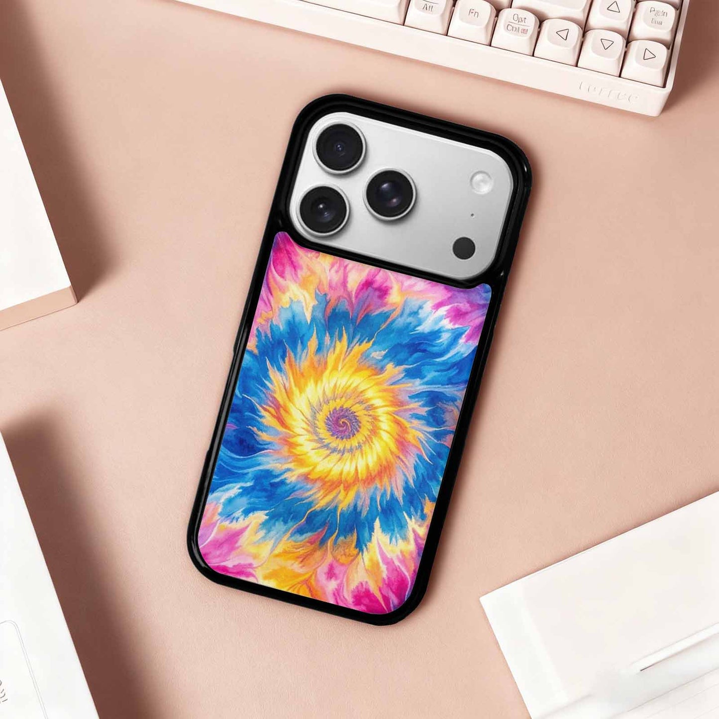 iPhone 17 Pro Case — Small Tie Dye Swirl Pattern Tie, Custom Phone Case
