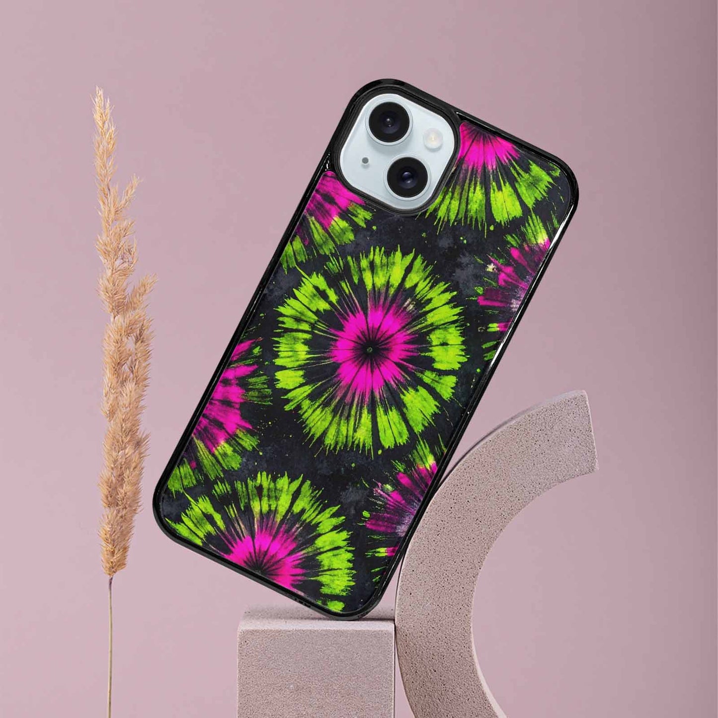 iPhone 15 Plus Case — Acid Wash Tie Dye Neon Custom, Custom Art Phone Cover