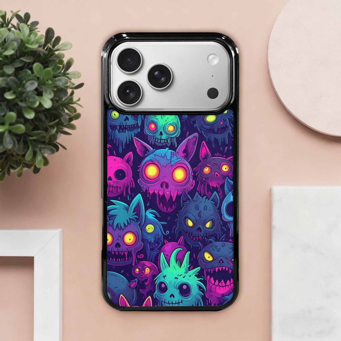iPhone 17 Pro Max Case — Mixed Toxic Glow Creature Cartoon Cute, Custom Print Case Cover