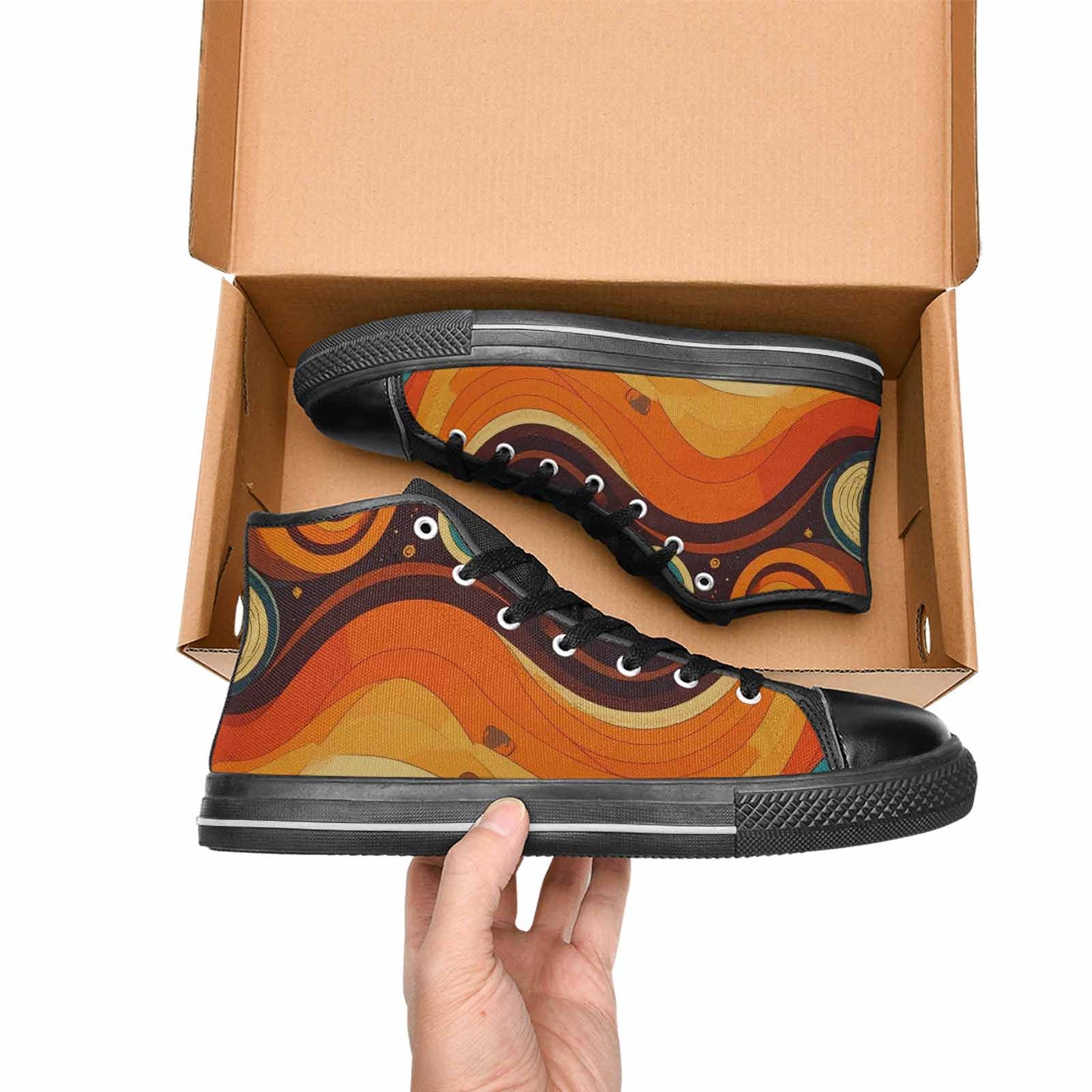 WOMEN'S Groovy 70S Peace High Top Canvas Y2K Shoes