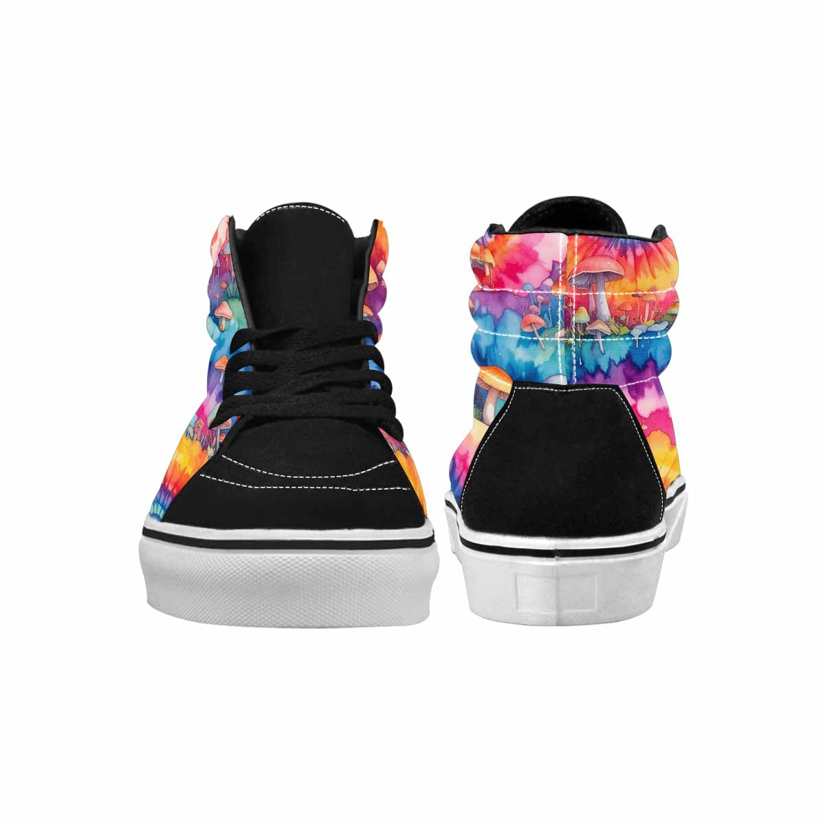MEN'S Mushrooms Tie Dye High Top Canvas Grunge Custom Shoes