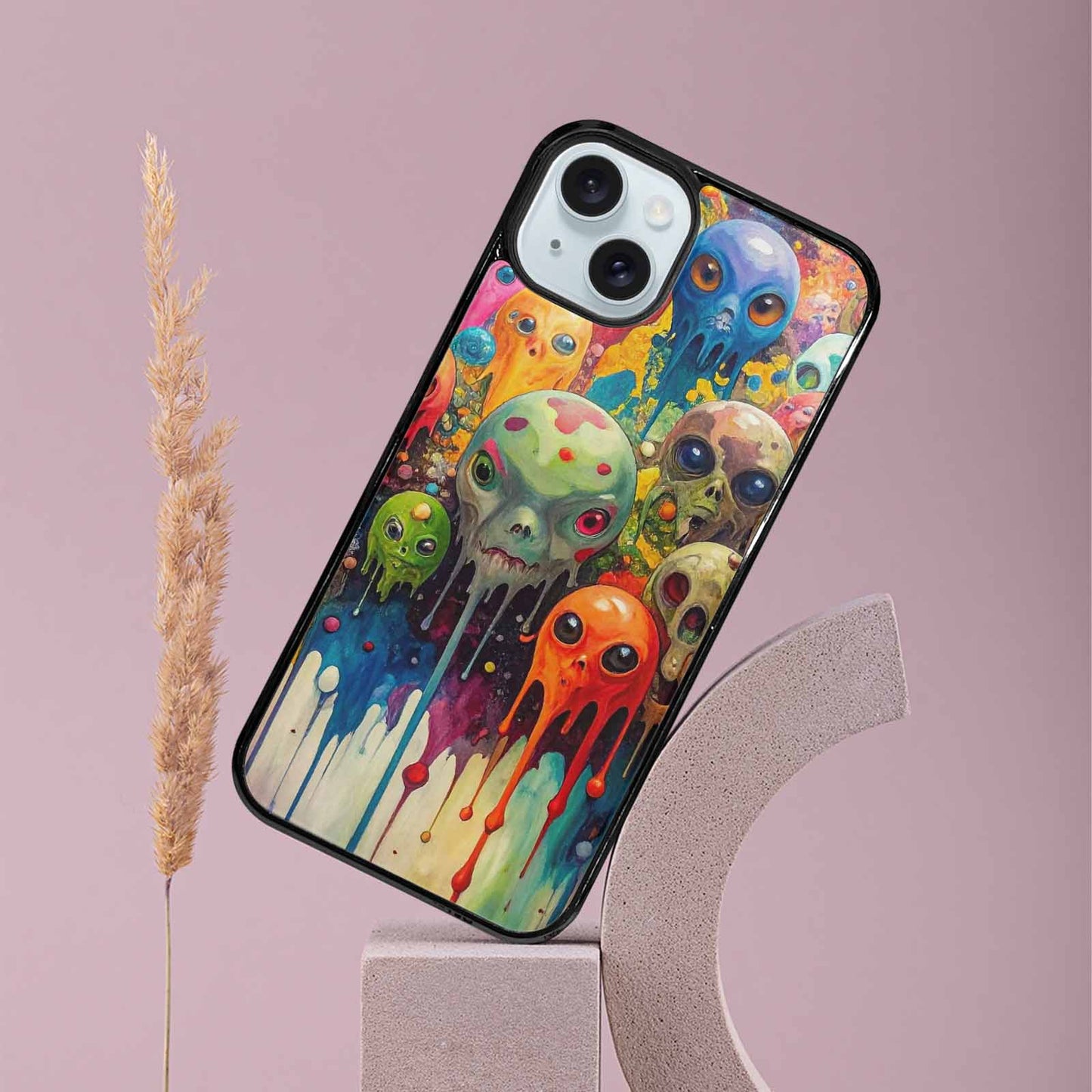 iPhone 15 Plus Case — Aliens Camomelting Aliens Patt E6l, Custom Phone Case