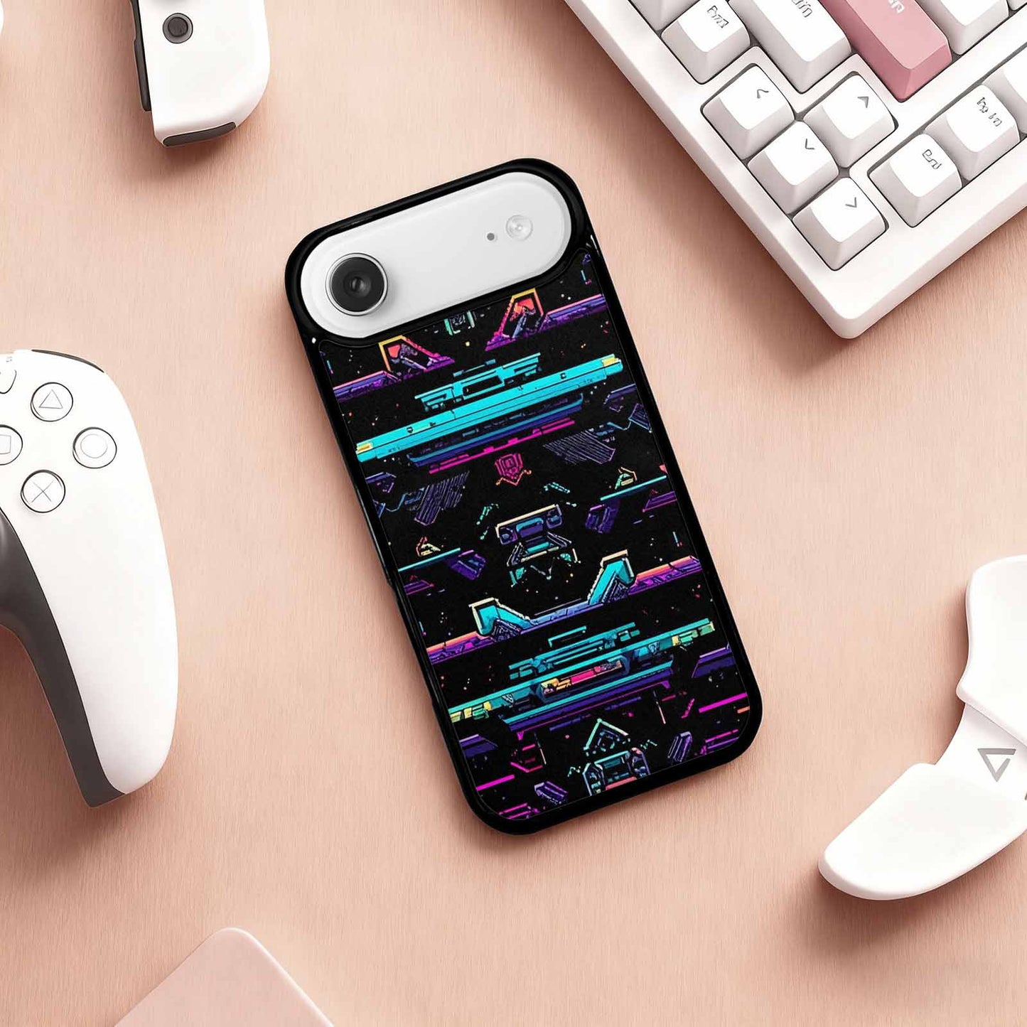 iPhone 17 Air Case — Retro Pixel Art Pattern Bit Retro, Custom Print Case Cover