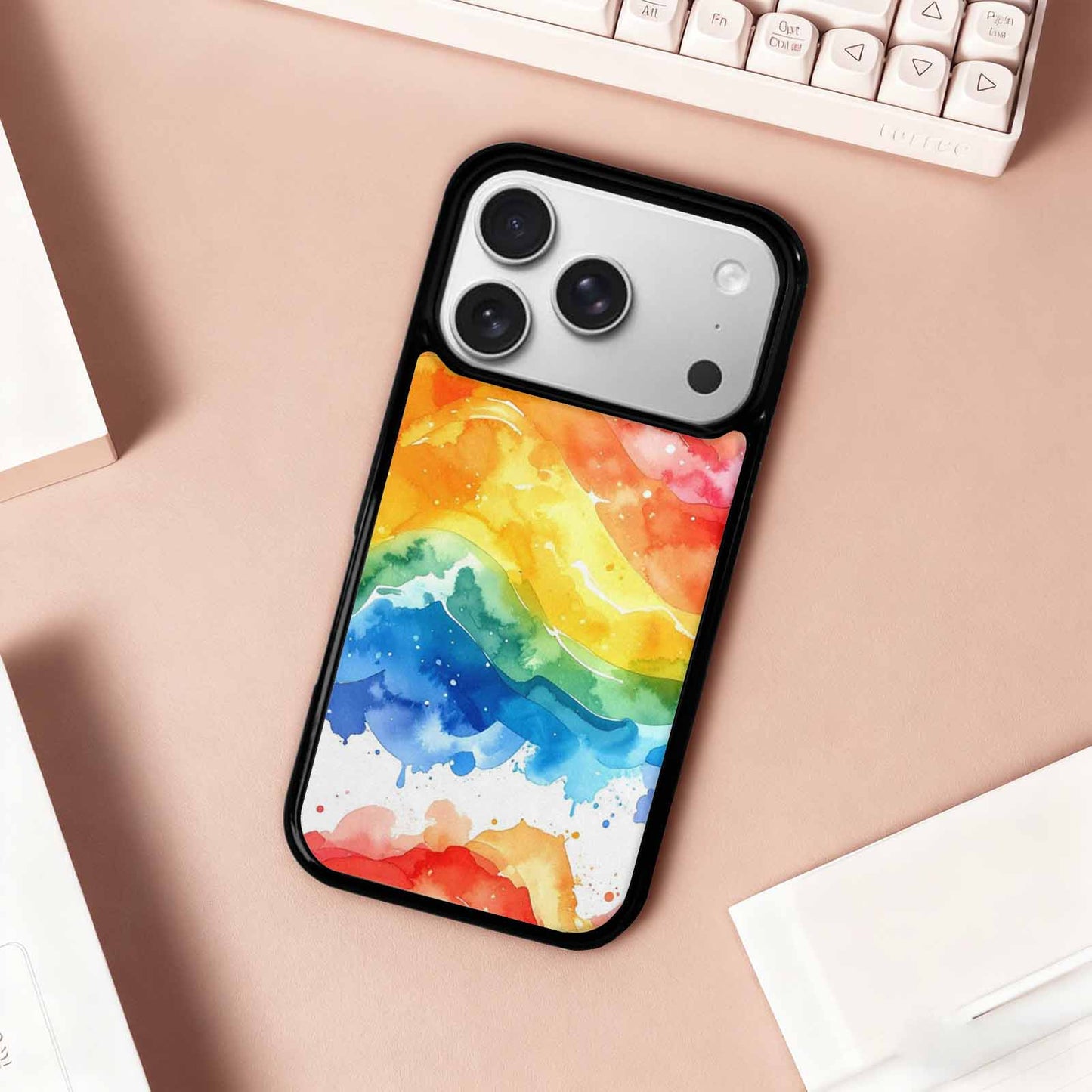 iPhone 17 Pro Case — Watercolor Splash Abstract Pattern Seamless Watercolor, Personalized Phone Case