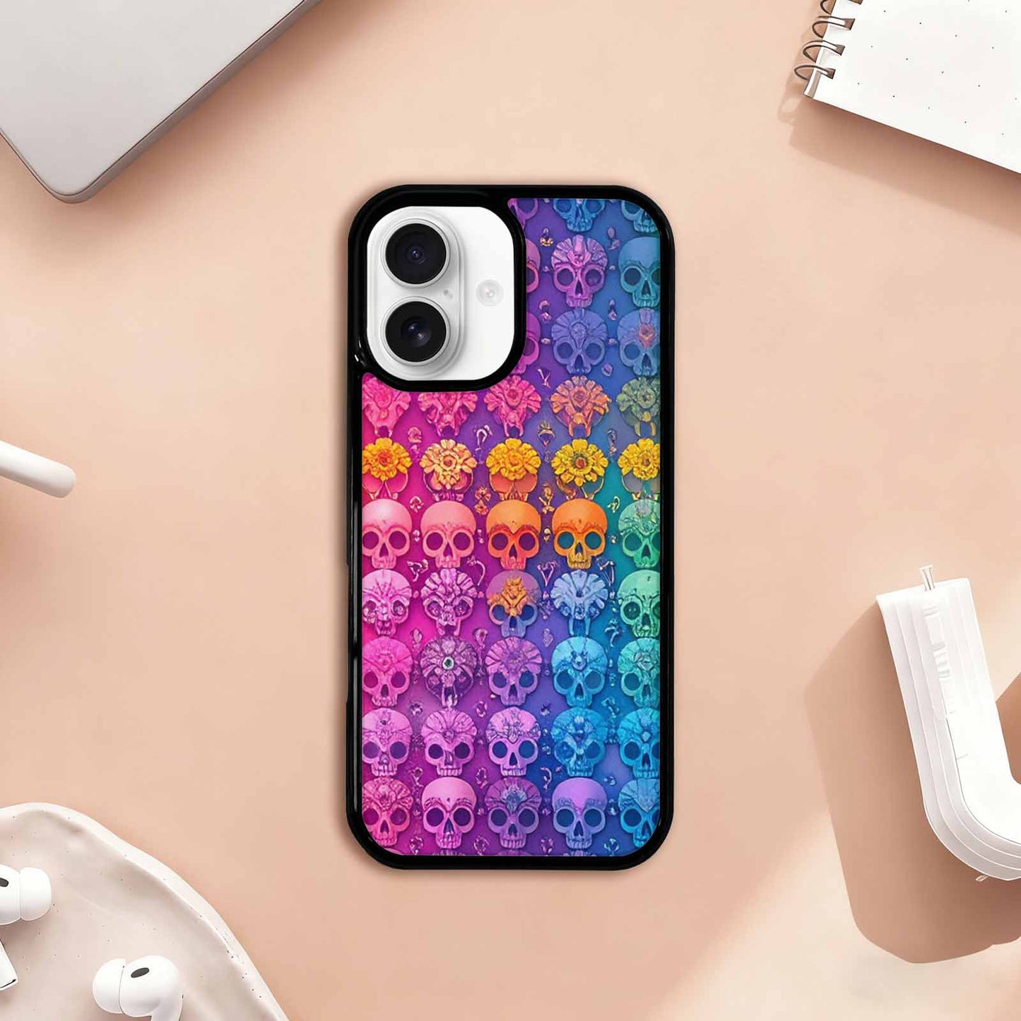 iPhone 17 Case — Ornate Candy Color Skull Gothic Skulls, Personalized Phone Case