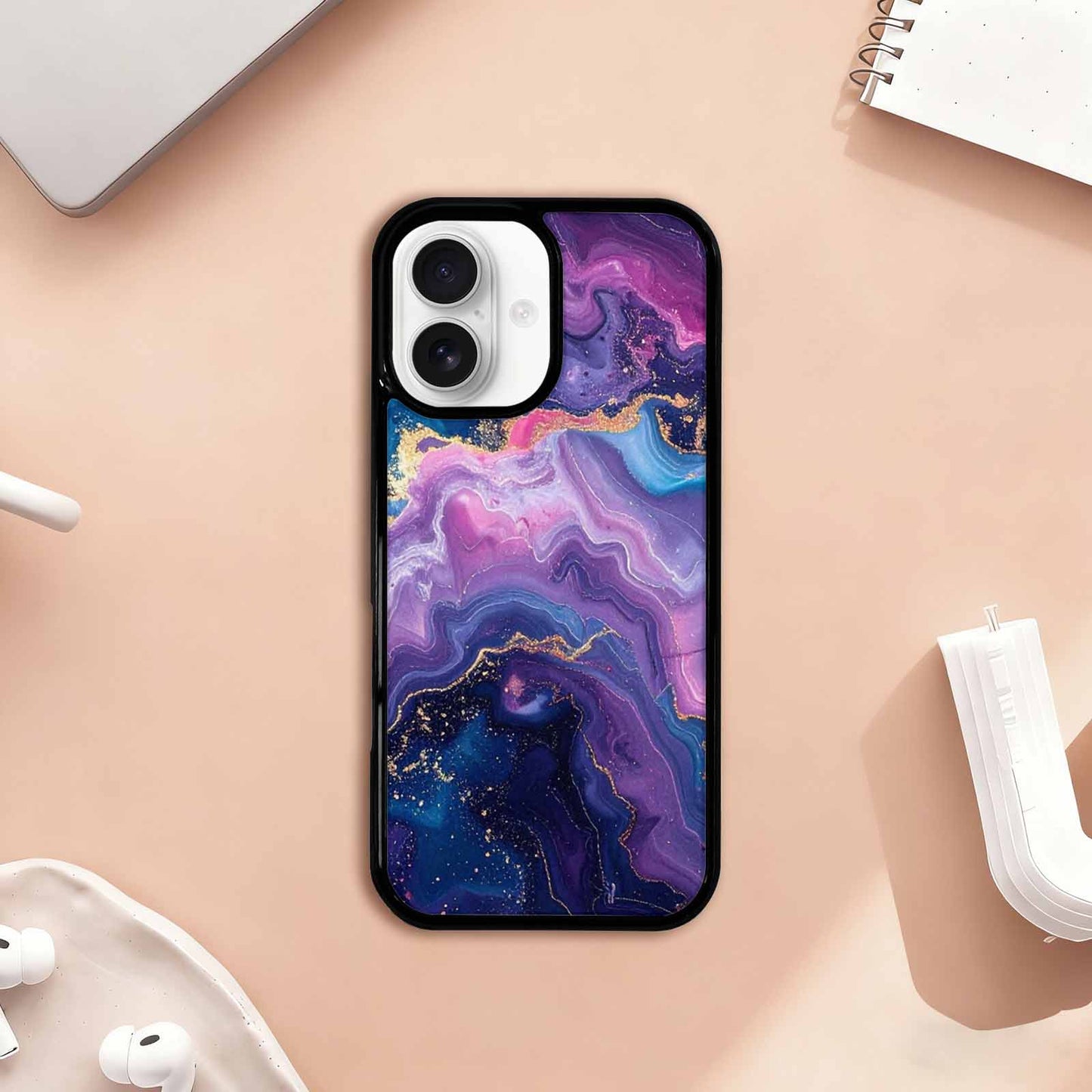 iPhone 17 Case — Marble Galaxy Space, Custom Art Phone Cover