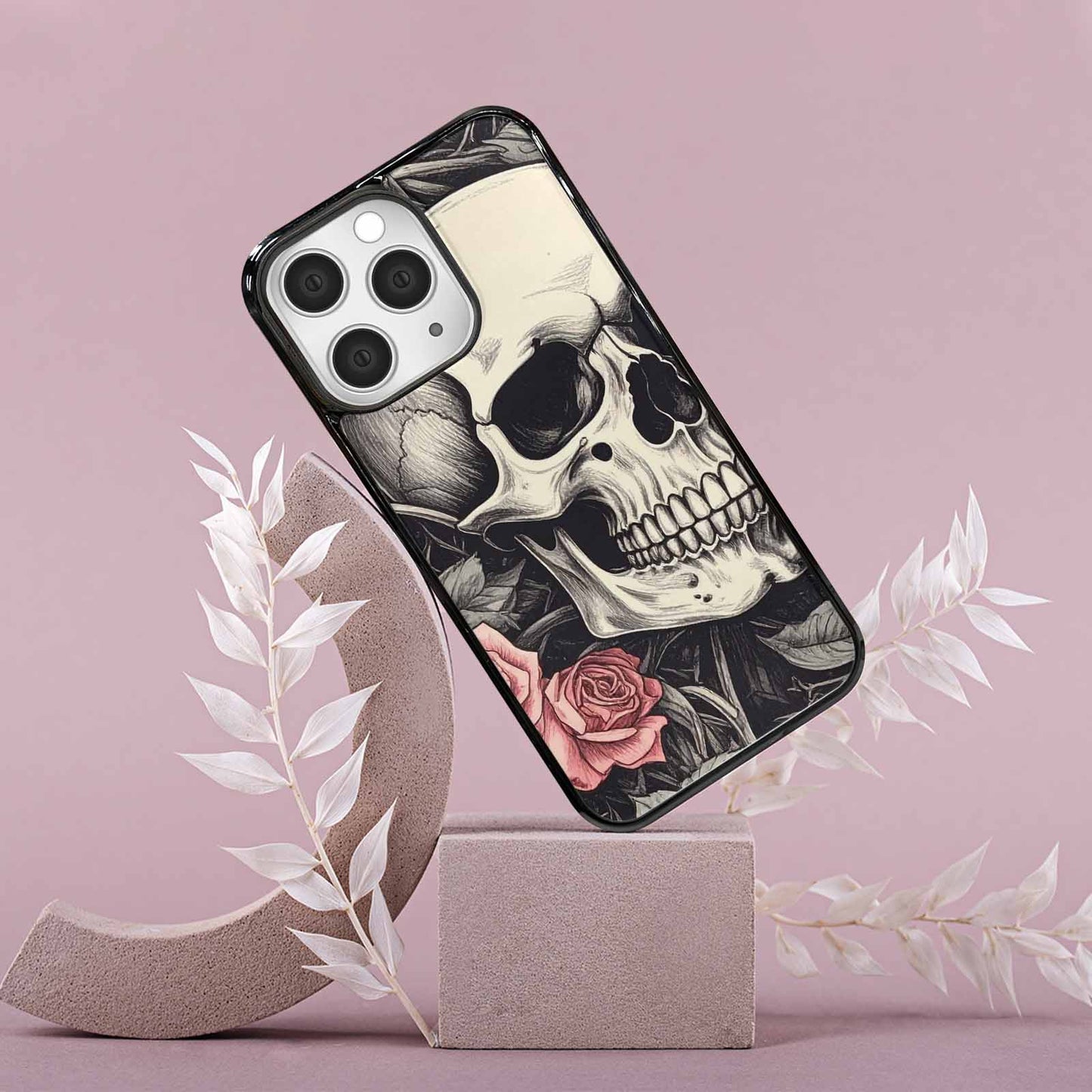 iPhone 15 Pro Max Case — 20 Skulls Overlapping Seamless Tileable Pattern, Personalized Phone Case