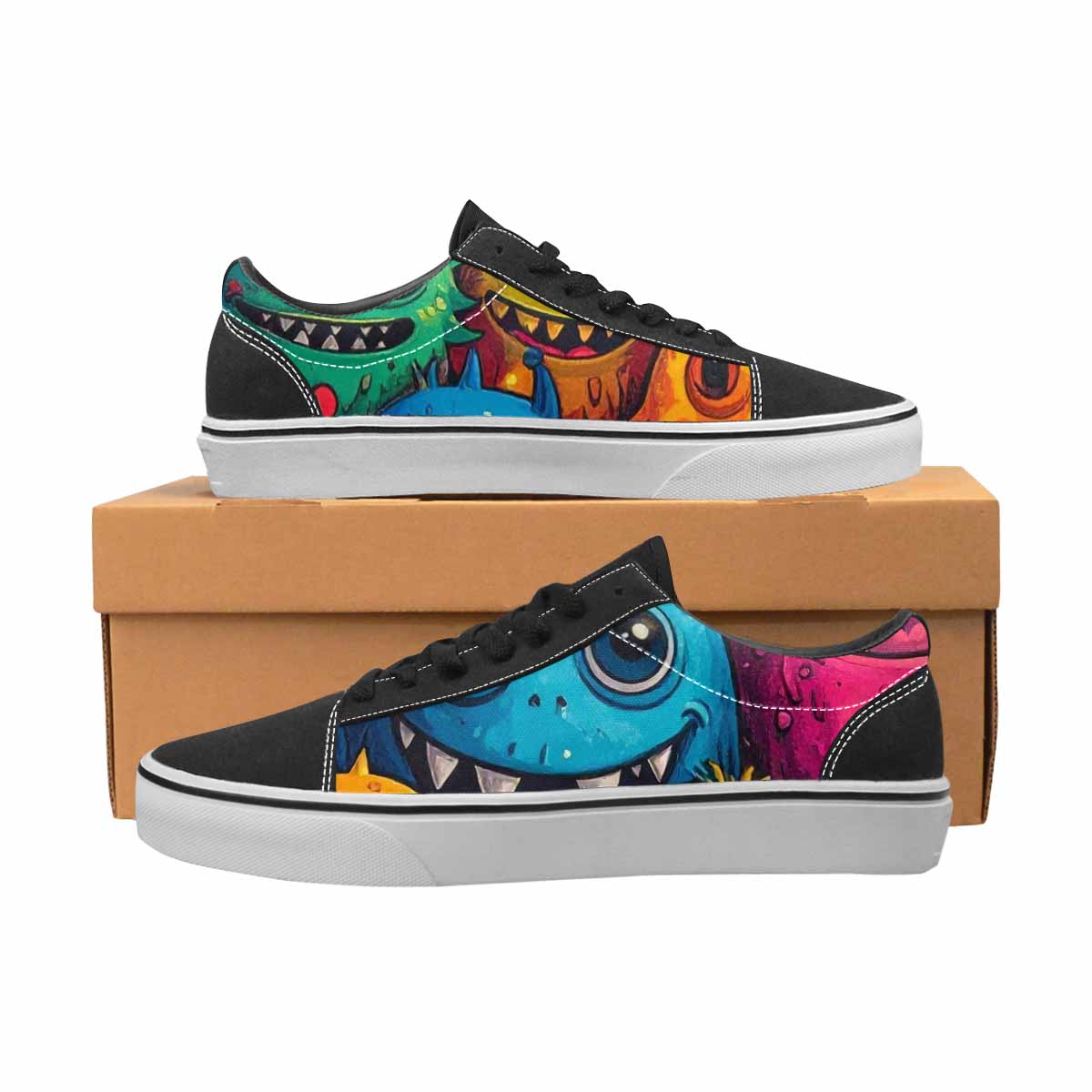 WOMEN'S Monsters (general) Cartoon Monst Lace-Up Canvas Dark Academia Sneakers