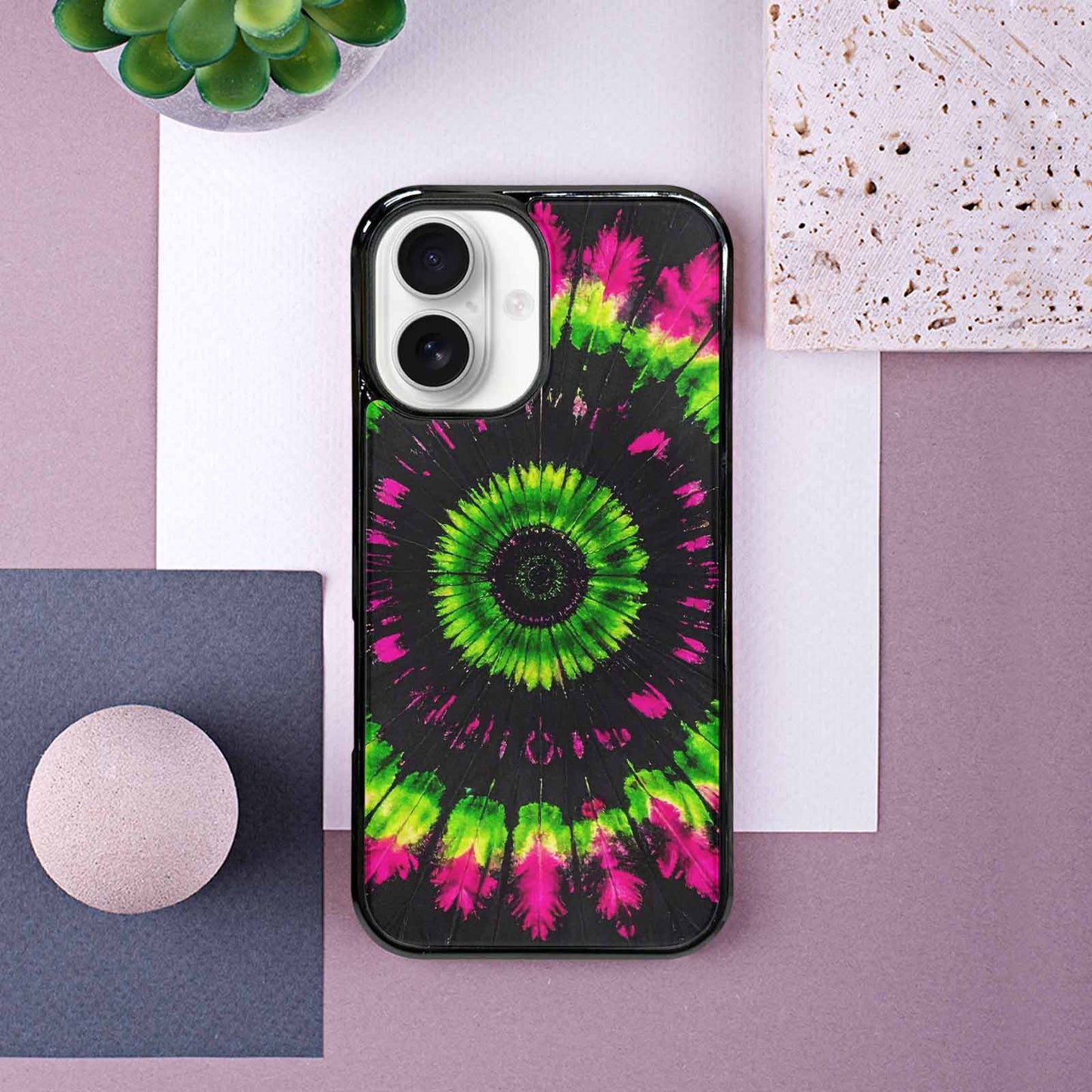 iPhone 16 Case — Acid Wash Tie Dye Pattern High, Custom Phone Case