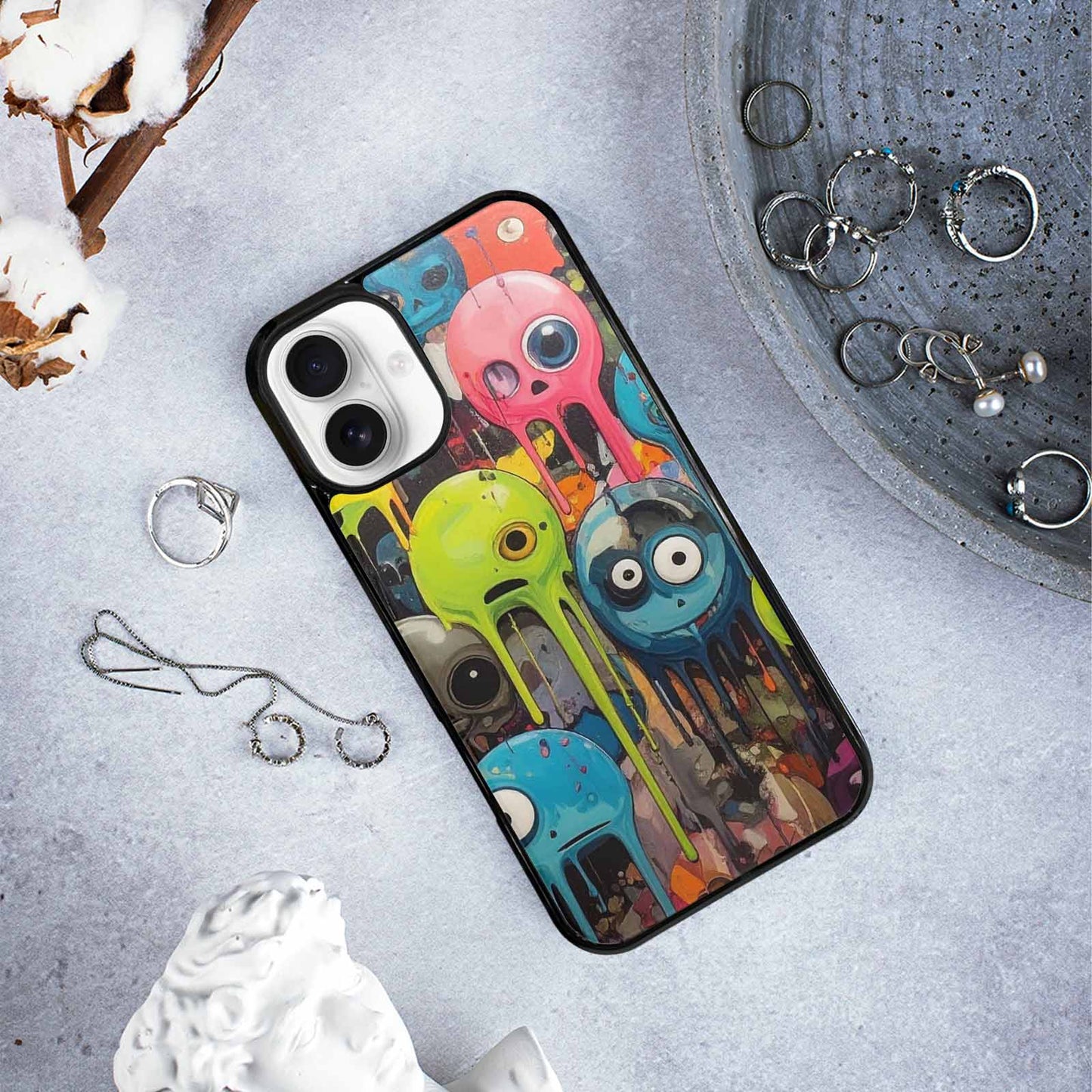 iPhone 16 Plus Case — Aliens Camomelting Aliens Patt Fgd, Customized Protective Case