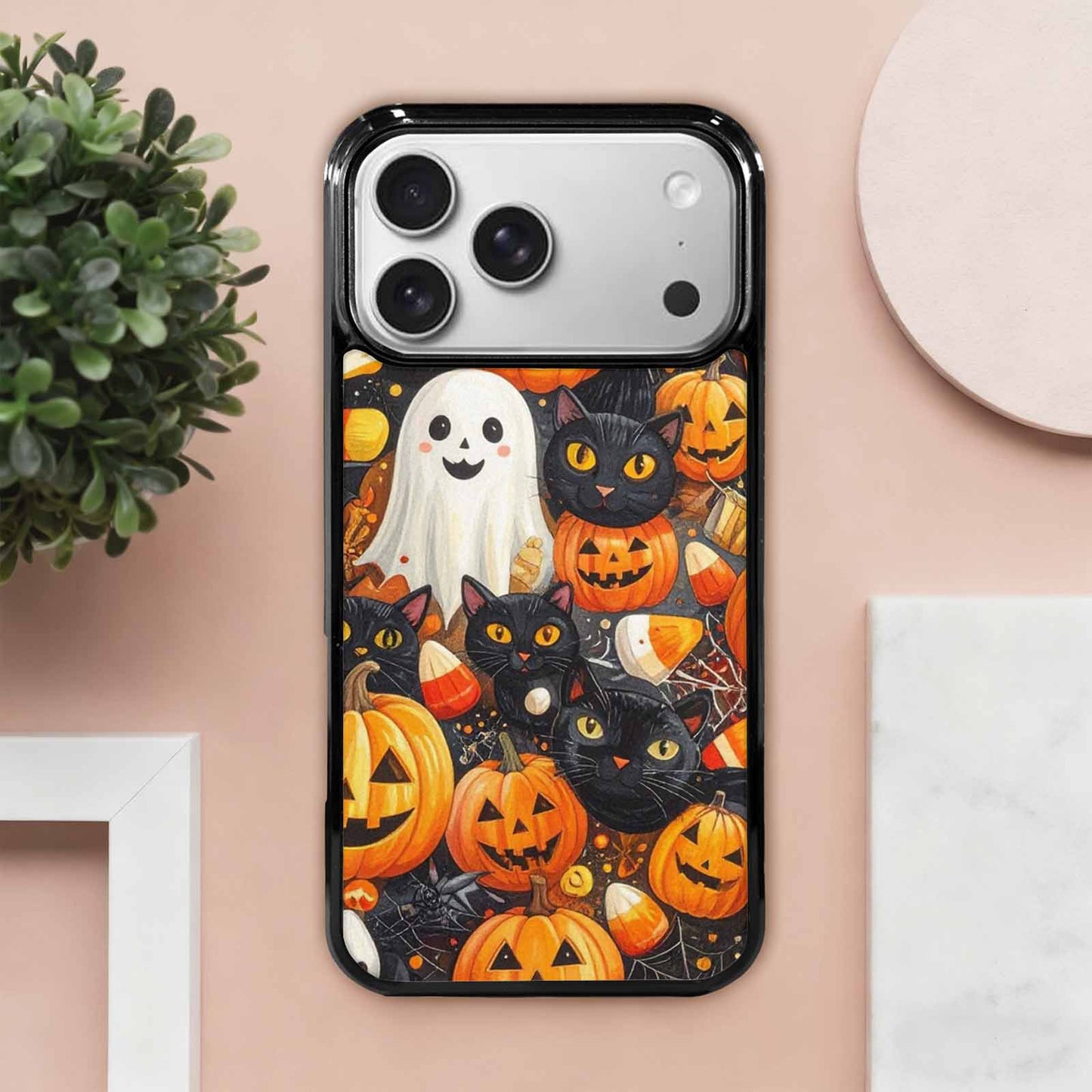 iPhone 17 Pro Max Case — Small Halloween Pattern, Randomly Original Art, Unique Phone Case Design