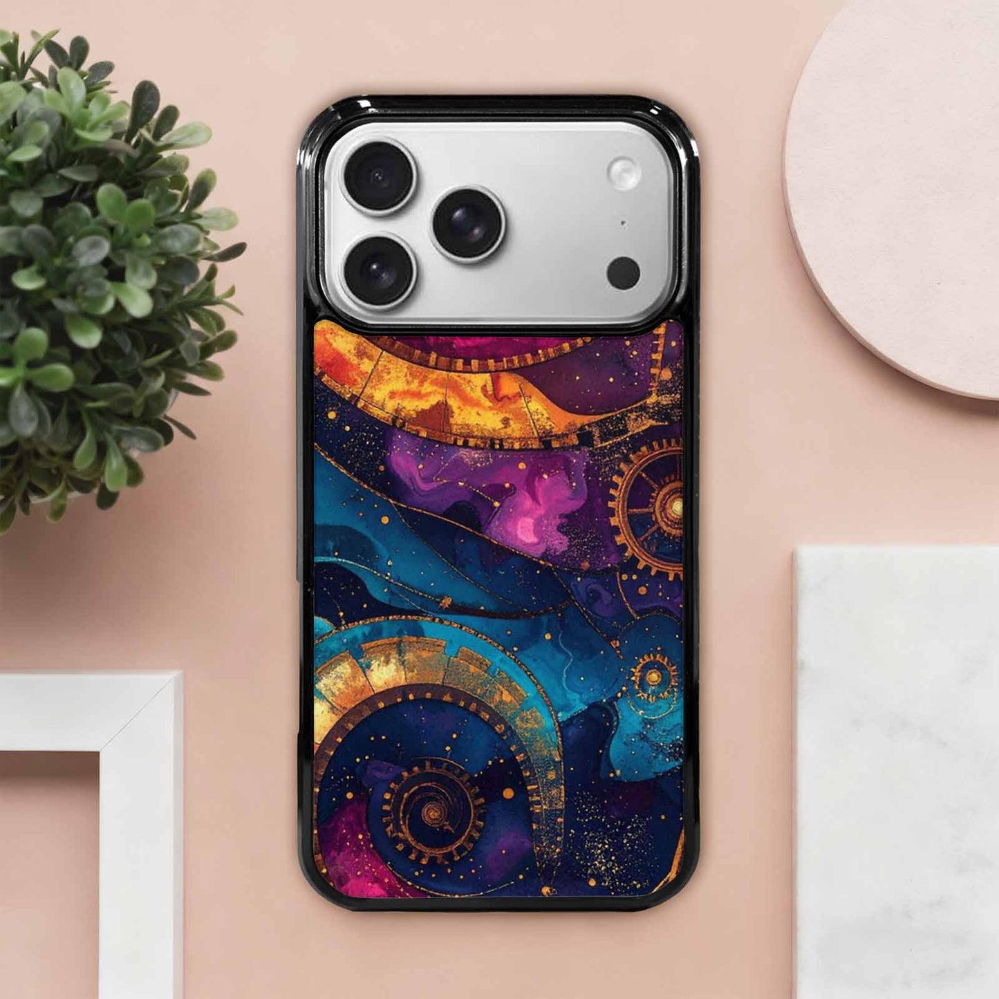 iPhone 17 Pro Max Case — Steampunk Galaxy Art Seamless Galaxy Space, Custom Designed Case Cover