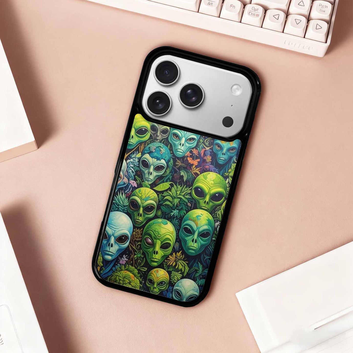 iPhone 17 Pro Case — Aliens Pattern Hundreds Of Sma Alien, Custom Made Phone Cover