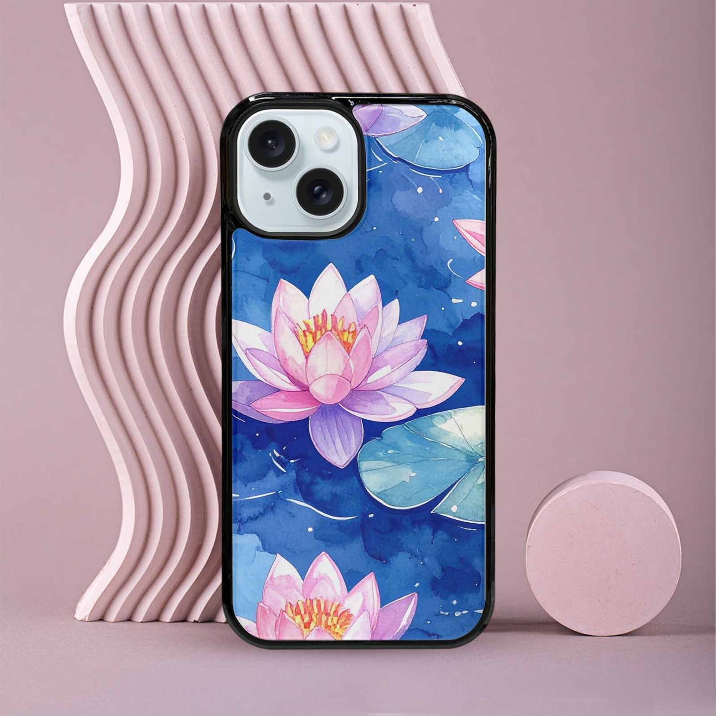 iPhone 15 Case — Monet Water Lilies Painting Pattern, Custom Made Phone Cover