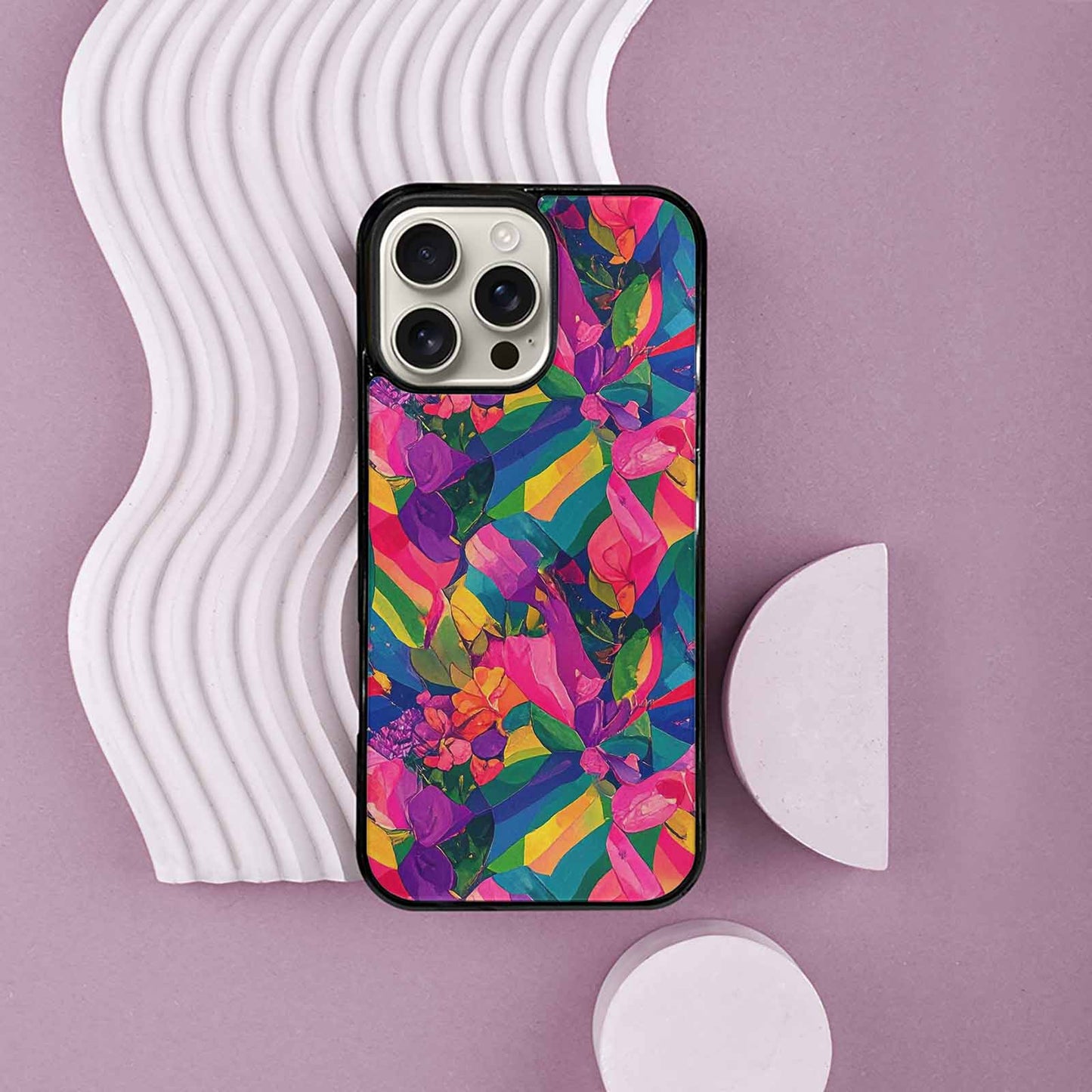 iPhone 16 Pro Max Case — Polysexual Flag Color Theme Small Rainbow, Customized Protective Case
