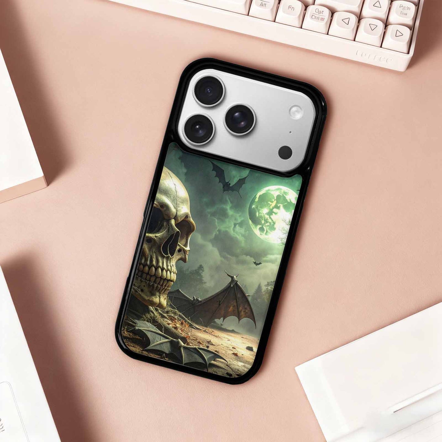 iPhone 17 Pro Case — Skull Dark Art Gothic Print Gothic, Custom Printed Phone Case