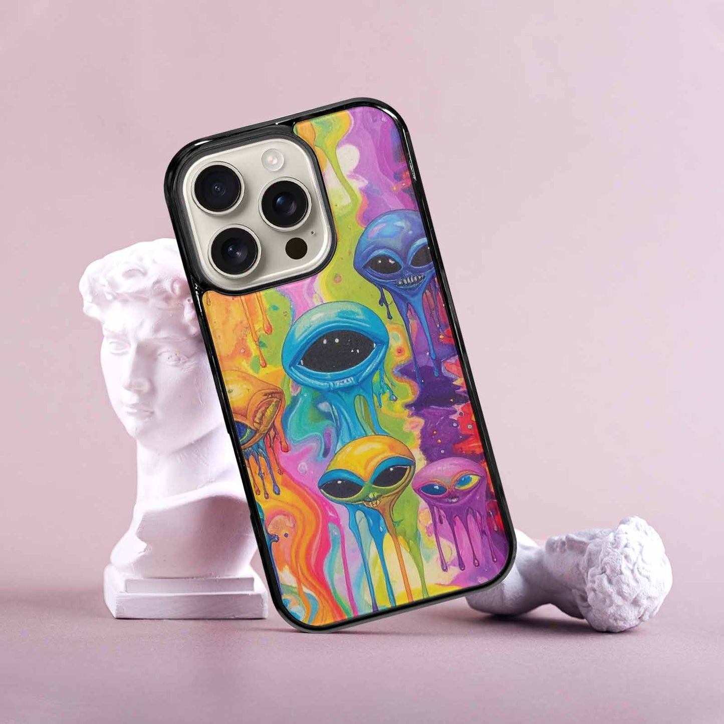 iPhone 16 Pro Case — Aliens Tie Dyemelting Aliens P Bod, Custom Printed Phone Case