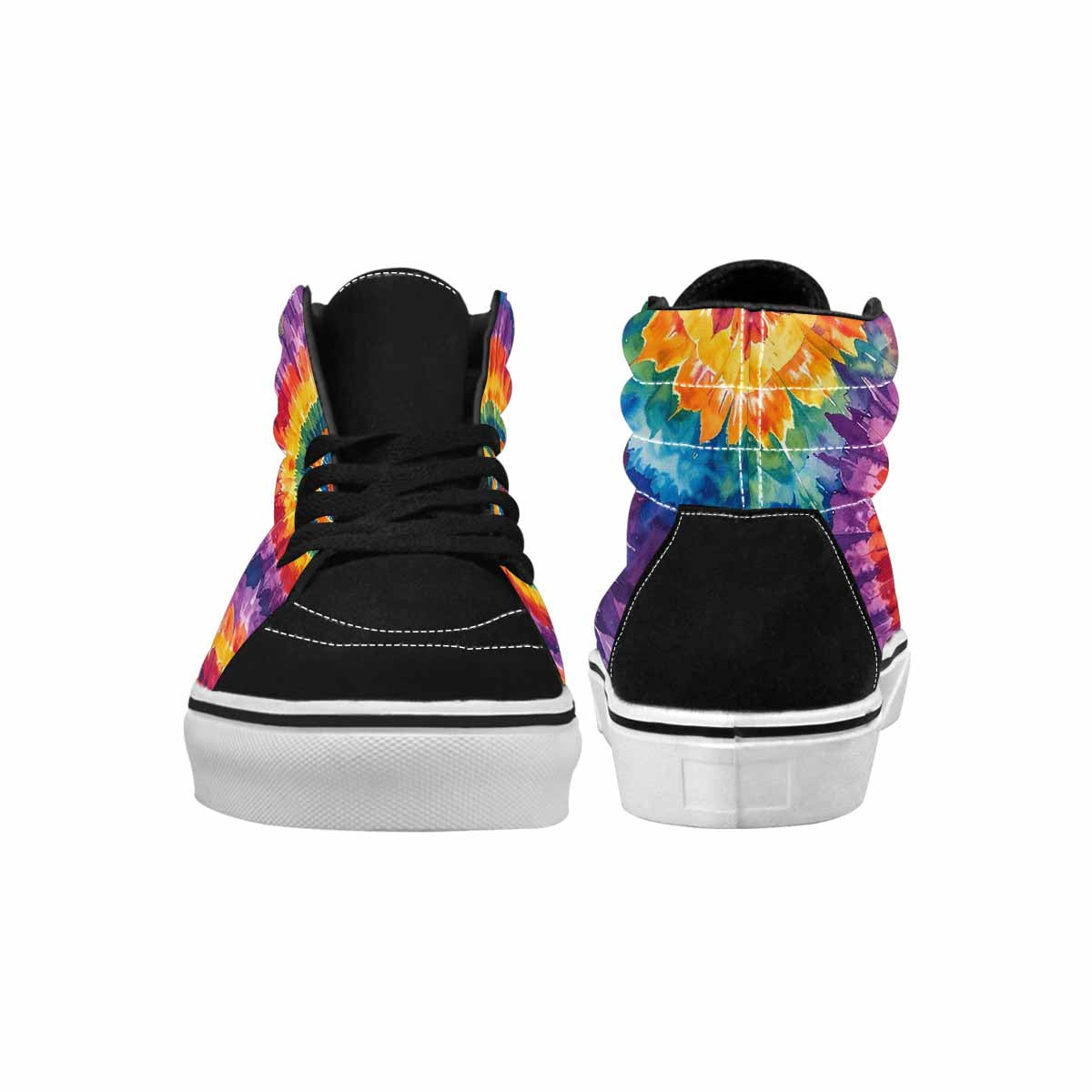 MEN'S Tie Dye Swirl Circles High Top Canvas Surreal Shoes