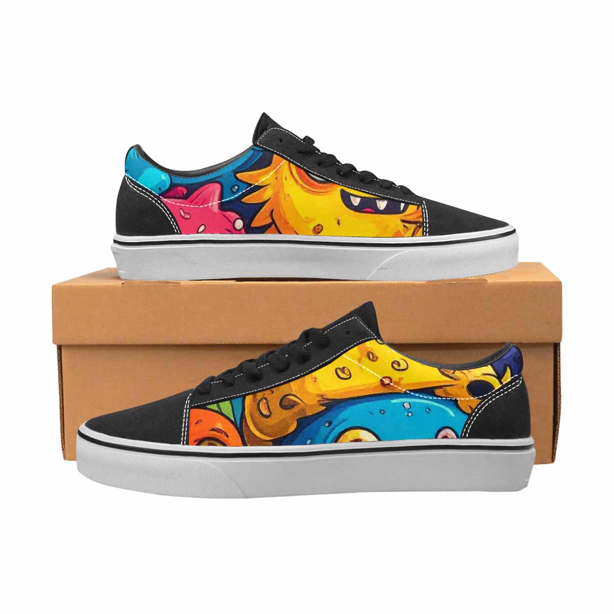 MEN'S Cartoon Monster Character Canvas Lace-Up Dark Academia Custom Shoes