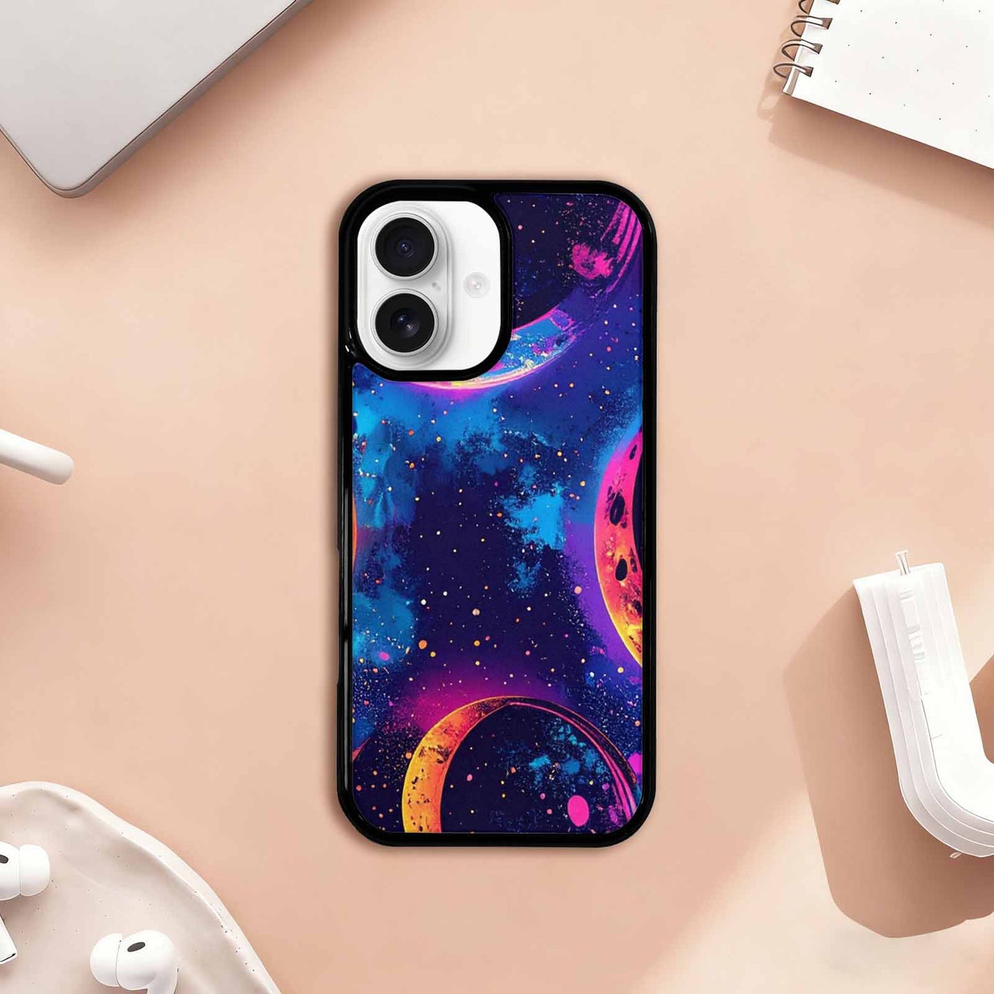 iPhone 17 Case — Neon Winter Moon Cartoon Cute, Original Design Phone Case