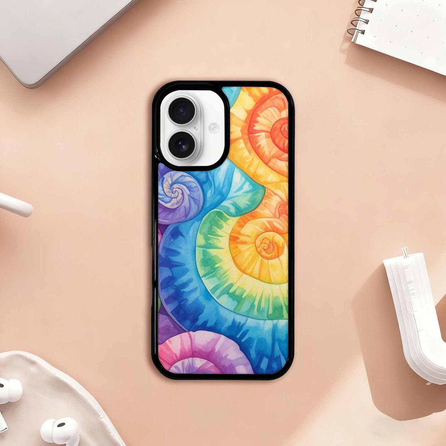 iPhone 17 Case — Tie Dye Swirls Tie Dye Tie, Custom Printed Phone Case