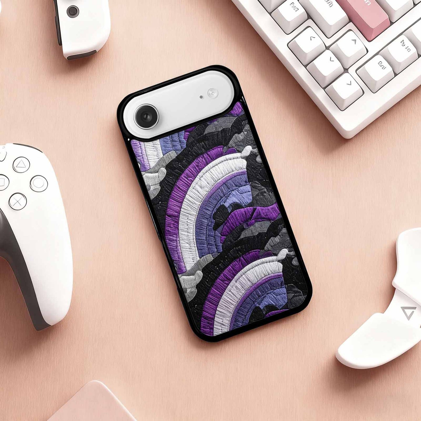 iPhone 17 Air Case — Vivid Camo Asexual Pride Camo, Custom Printed Phone Case