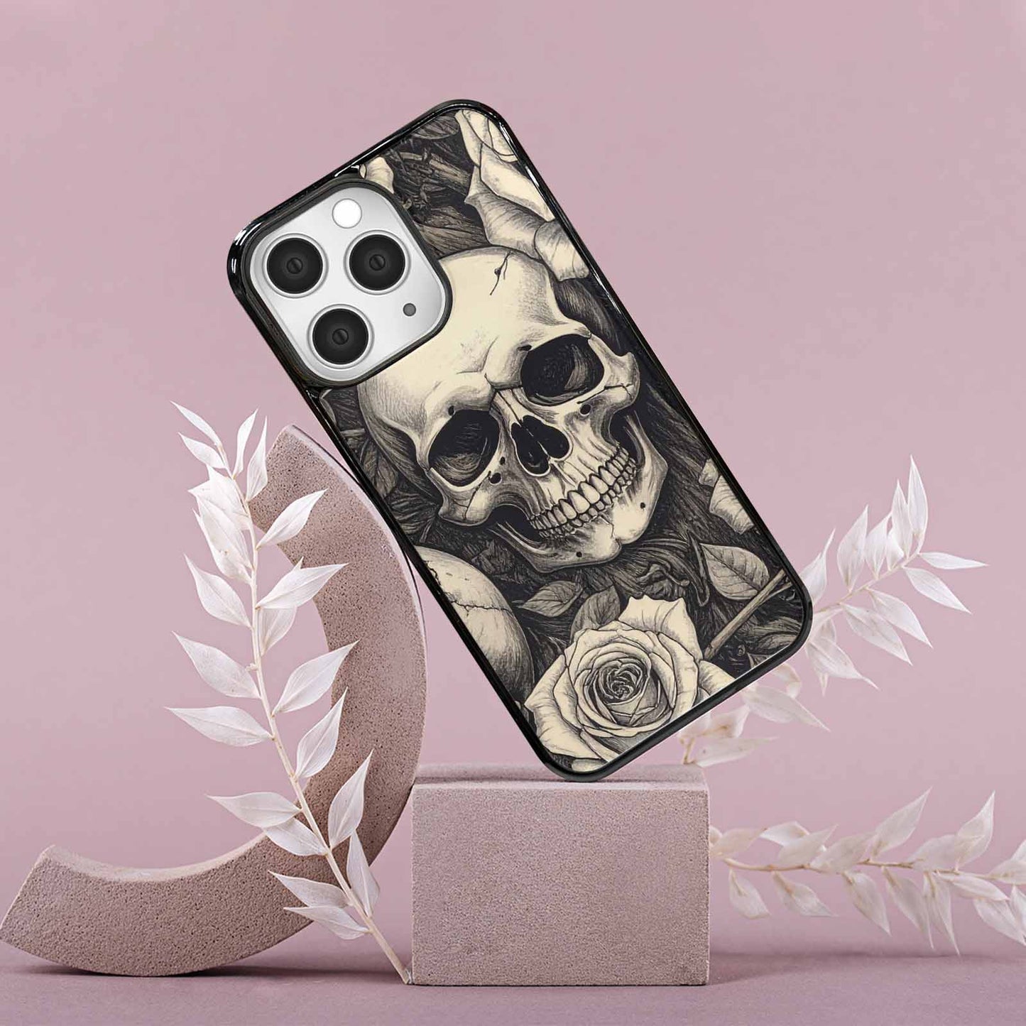 iPhone 15 Pro Max Case — 20 Skulls Overlapping Seamless Tileable Pattern, Custom Phone Case