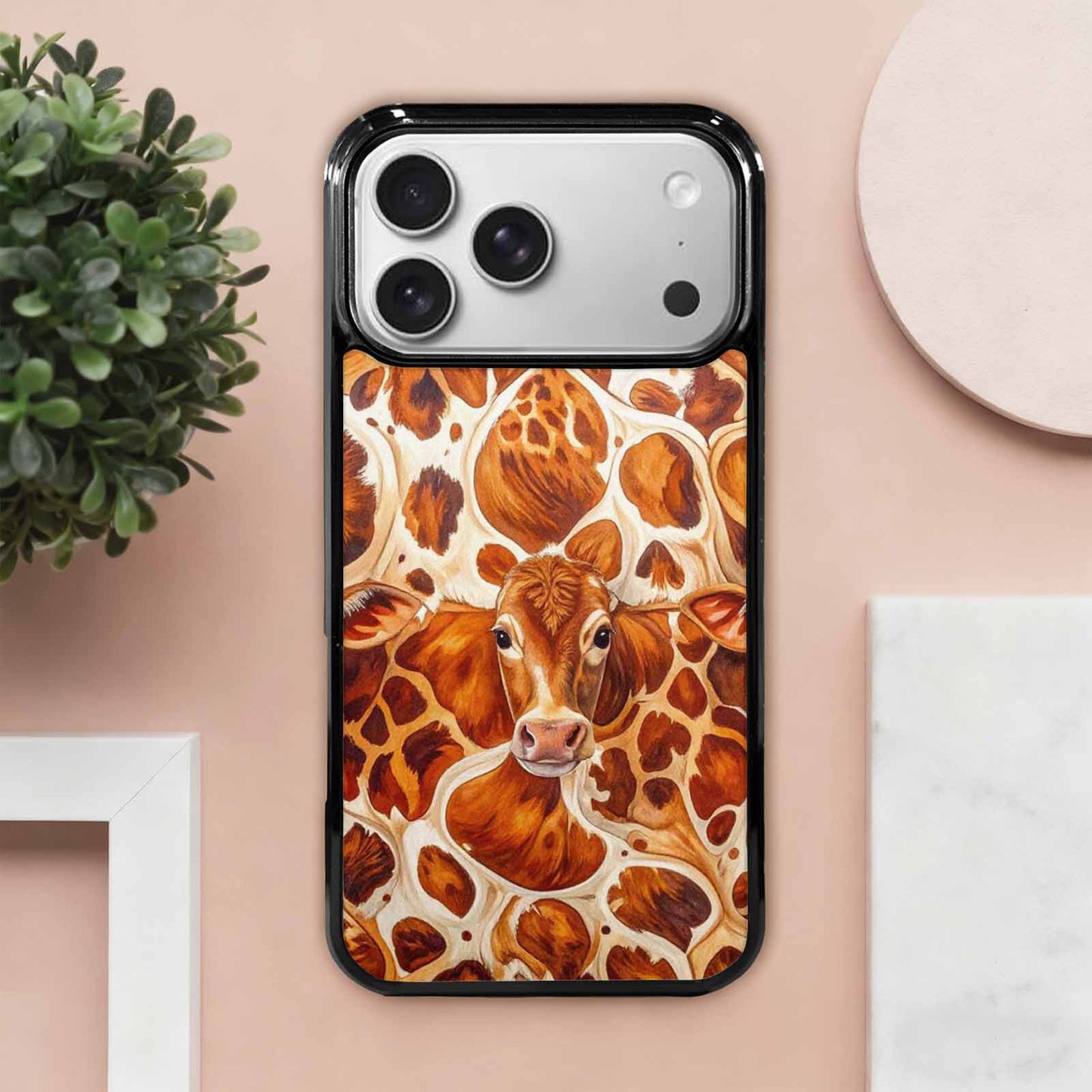 iPhone 17 Pro Max Case — Small Cow Animal Print Animal Print, Custom Designed Case Cover