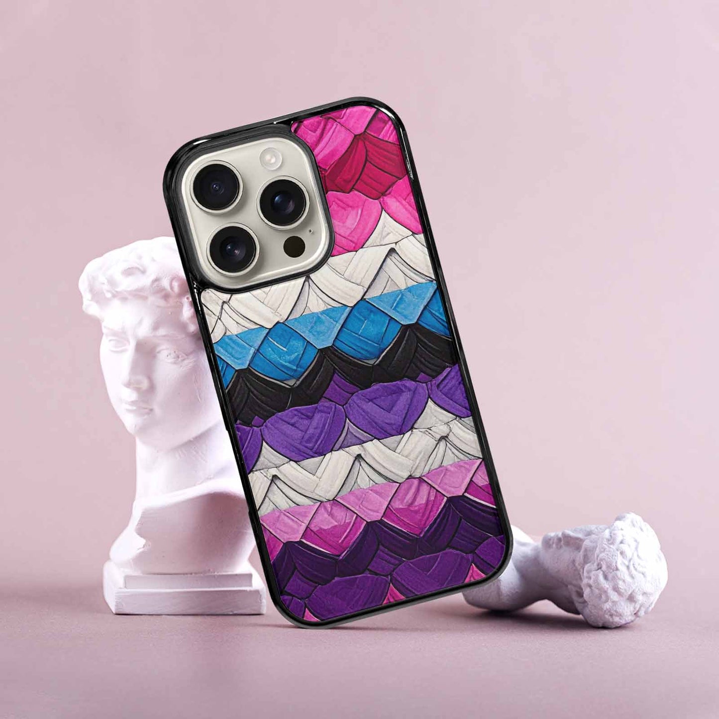 iPhone 16 Pro Case — Genderfluid Flag Color Theme Small Rainbow, Custom Made Phone Cover