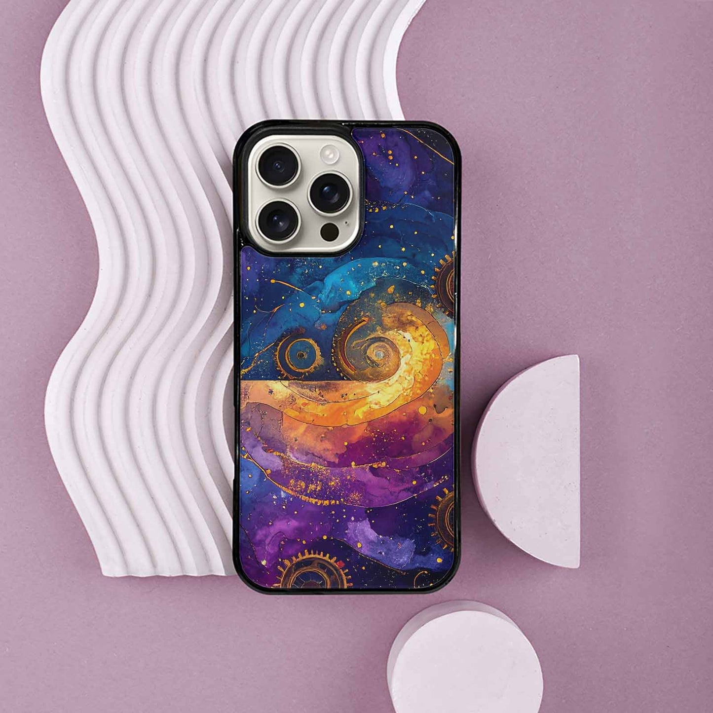 iPhone 16 Pro Max Case — Steampunk Galaxy, Custom Made Phone Cover