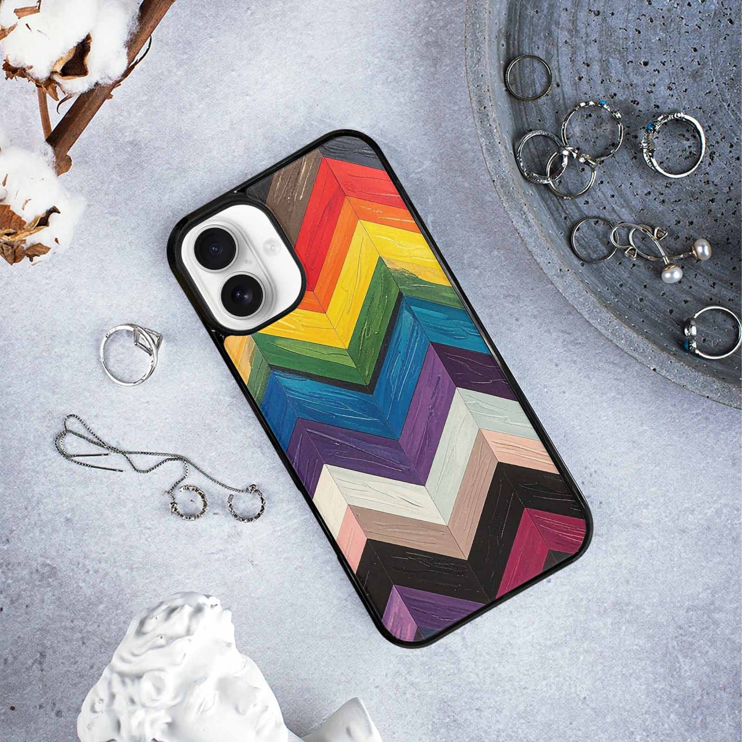 iPhone 16 Plus Case — Progress Pride Flag Color Theme Small, Custom Made Phone Cover