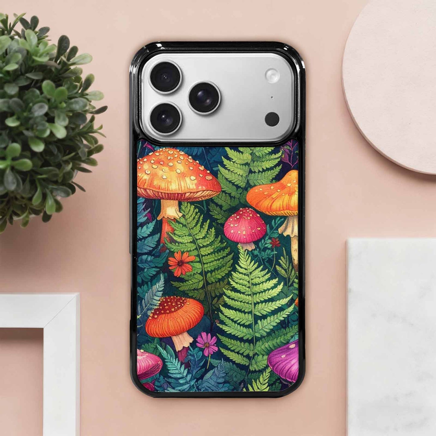 iPhone 17 Pro Max Case — Mushrooms Botanicalmushrooms P Vyl Floral, Custom Printed Phone Case