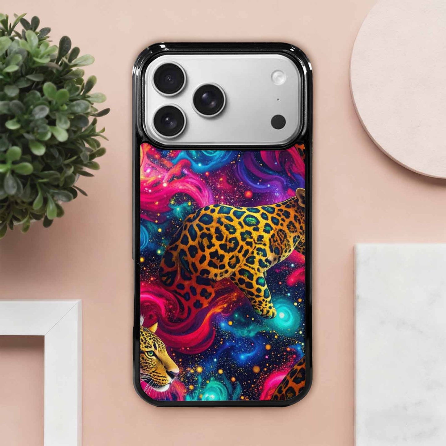 iPhone 17 Pro Max Case — Leopard Print Galaxy Seamless Animal Print, Custom Print Case Cover