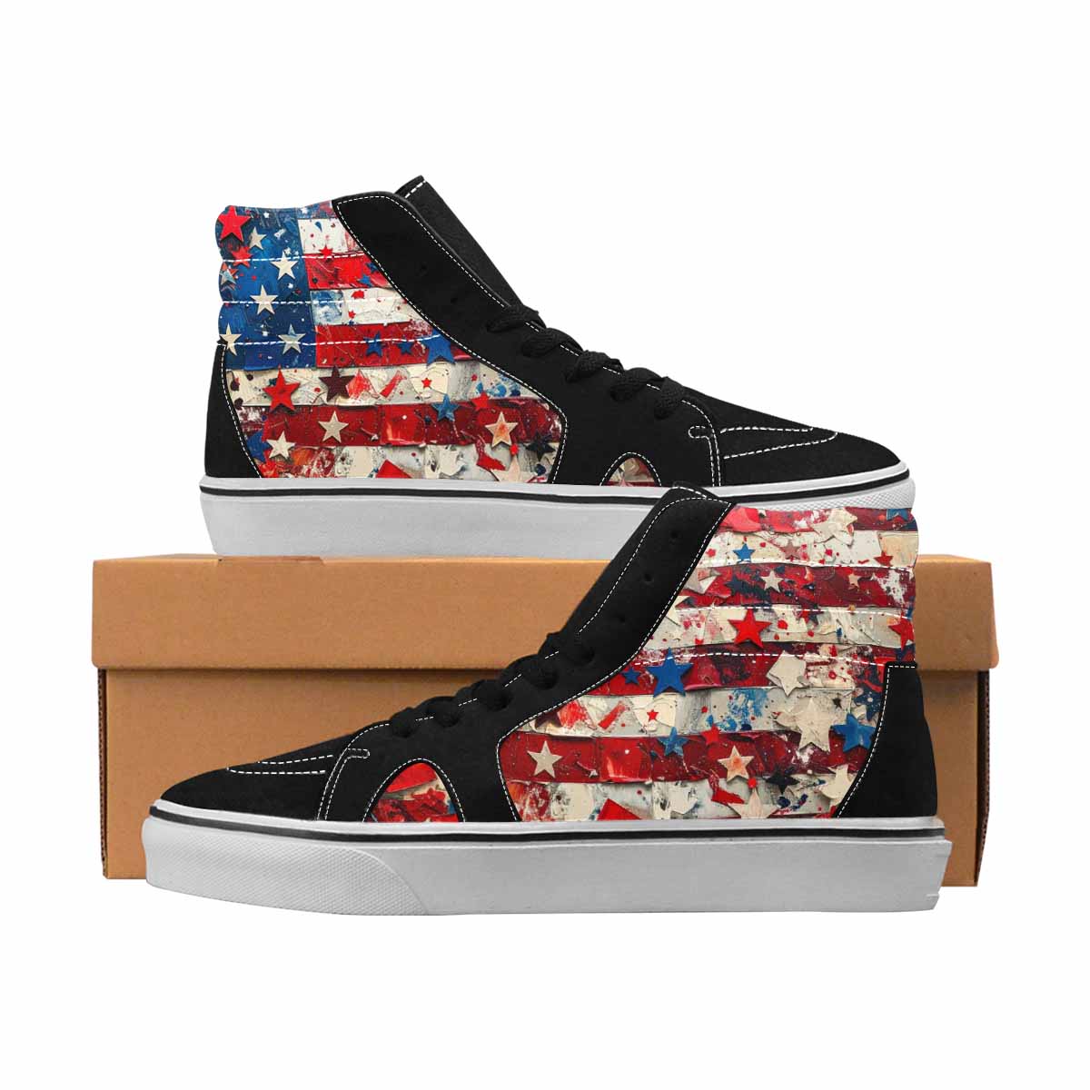 Patriotic Stars & Stripes Streetwear Shoes | Men's | Freaky Shoes®