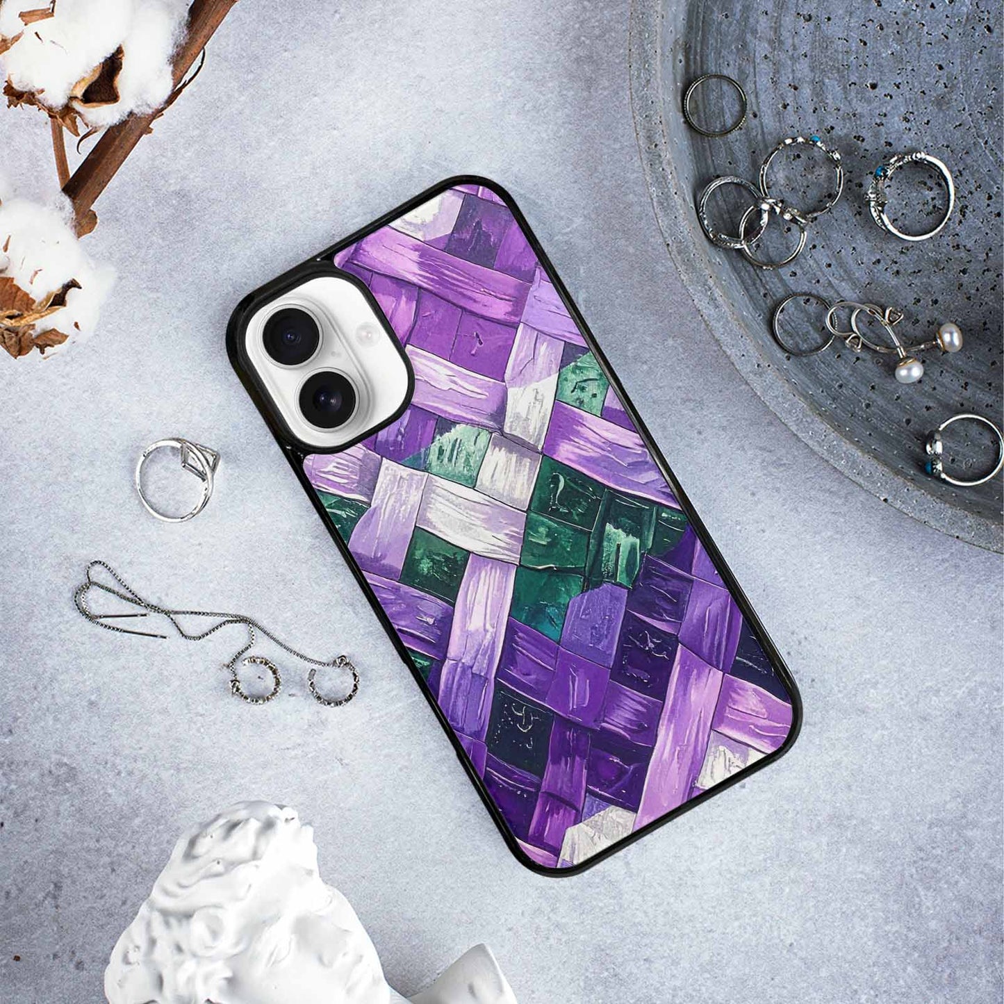 iPhone 16 Plus Case — Genderqueer Flag Color Theme Small Rainbow, Personalized Phone Case
