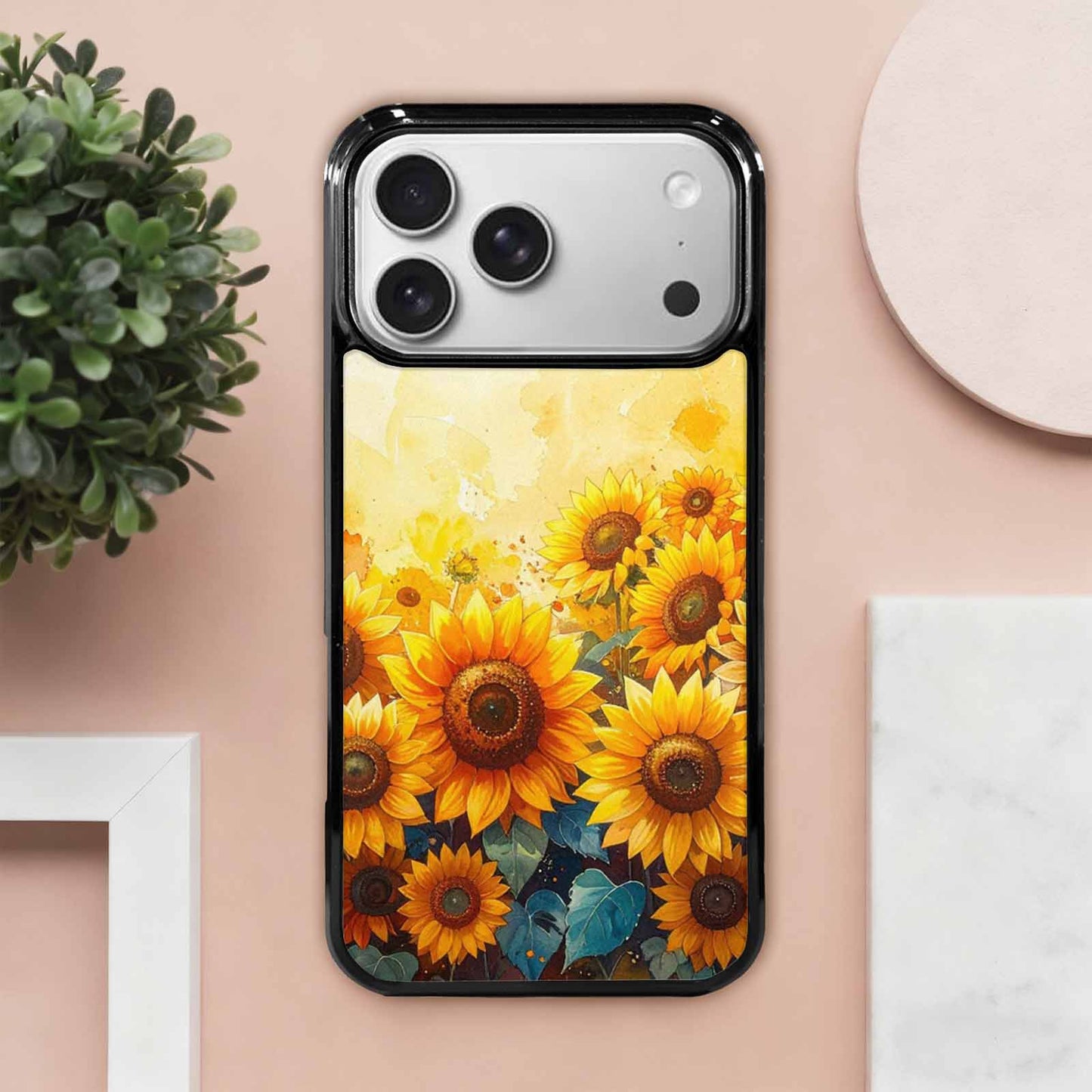 iPhone 17 Pro Max Case — Full Color Vibrant Sunflower Floral, Custom Phone Case